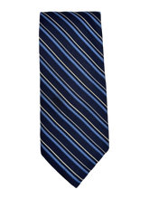 Load image into Gallery viewer, Robert Talbott Carmel Navy & Blue Stripe Tie