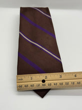 Load image into Gallery viewer, Espresso Plum Stripe Silk Tie