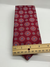 Load image into Gallery viewer, Cremieux Red Medallion Silk Tie – Handmade in the USA