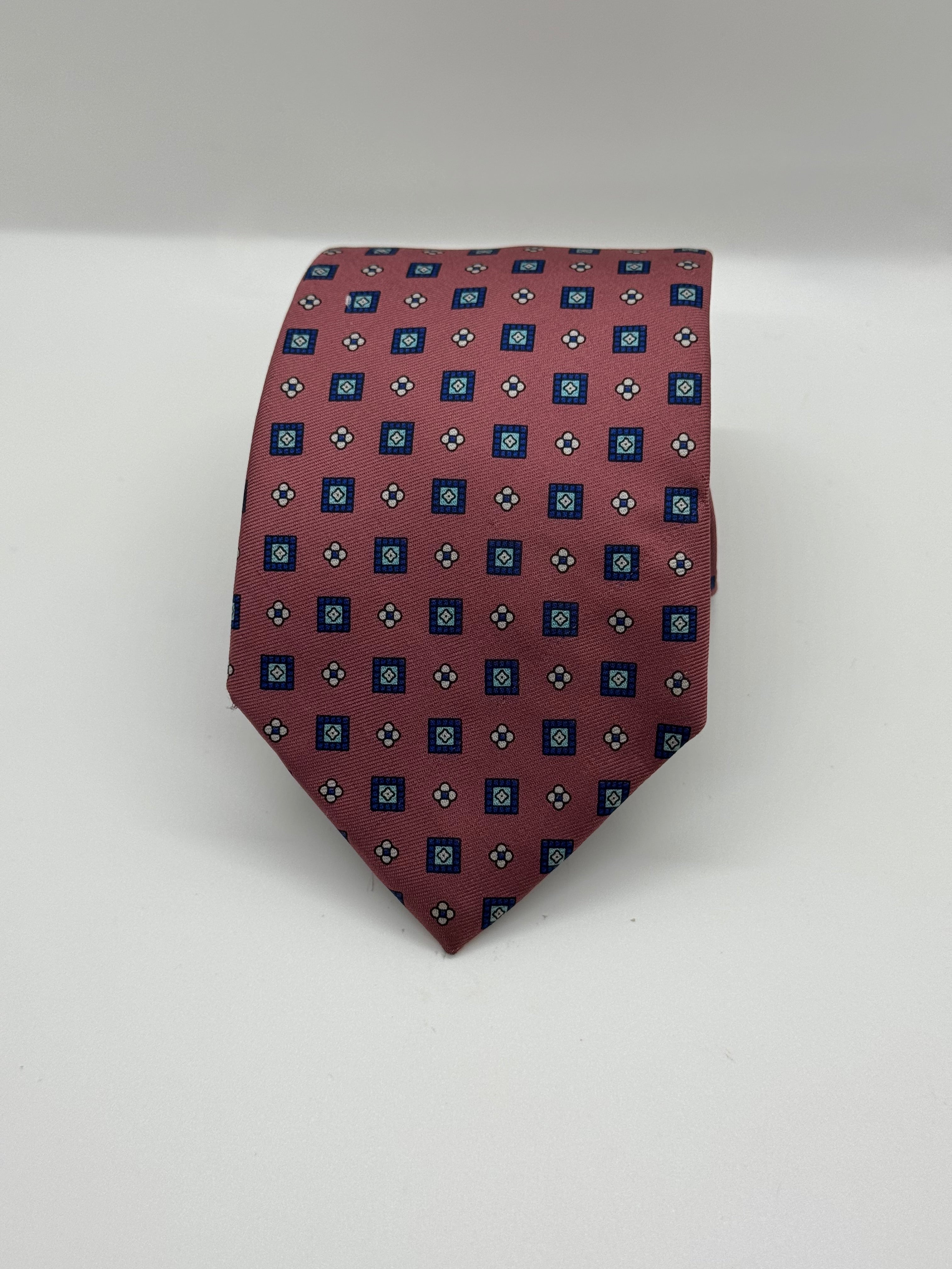 Stafford Vintage Dusty Rose Geometric Silk Tie