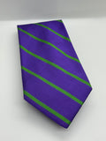 Wayne O. White Purple & Green Striped Tie