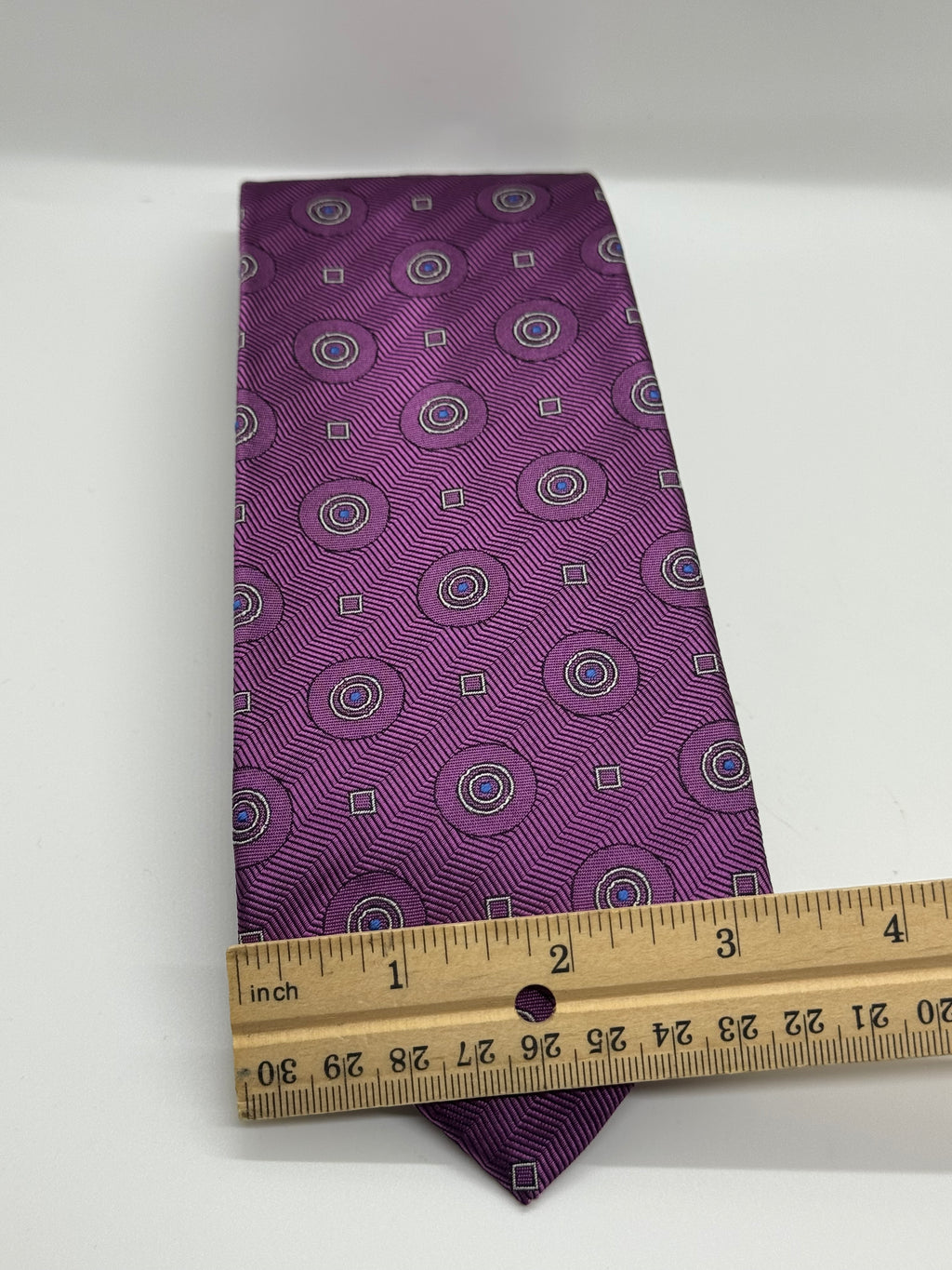 Robert Jensen Purple Geometric Medallion Tie
