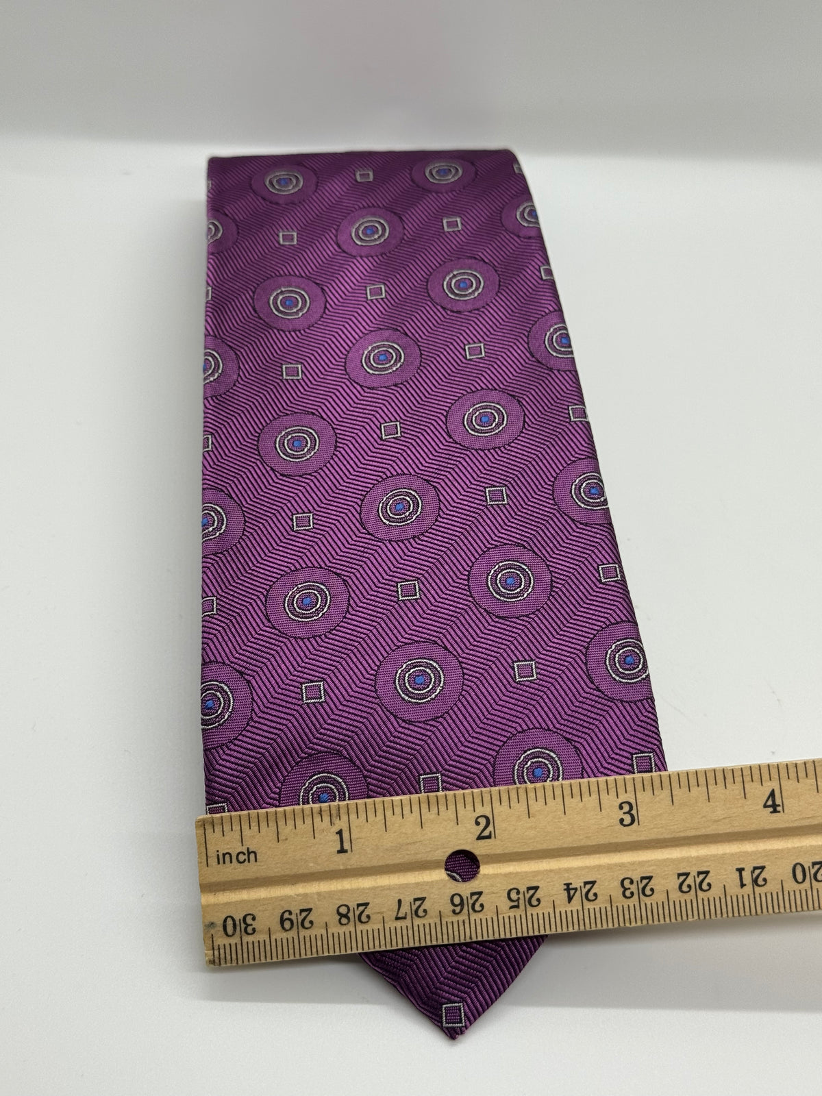 Robert Jensen Purple Geometric Medallion Tie
