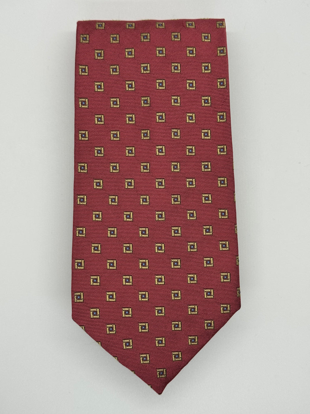 Lands’ End Pink Geometric Silk Tie