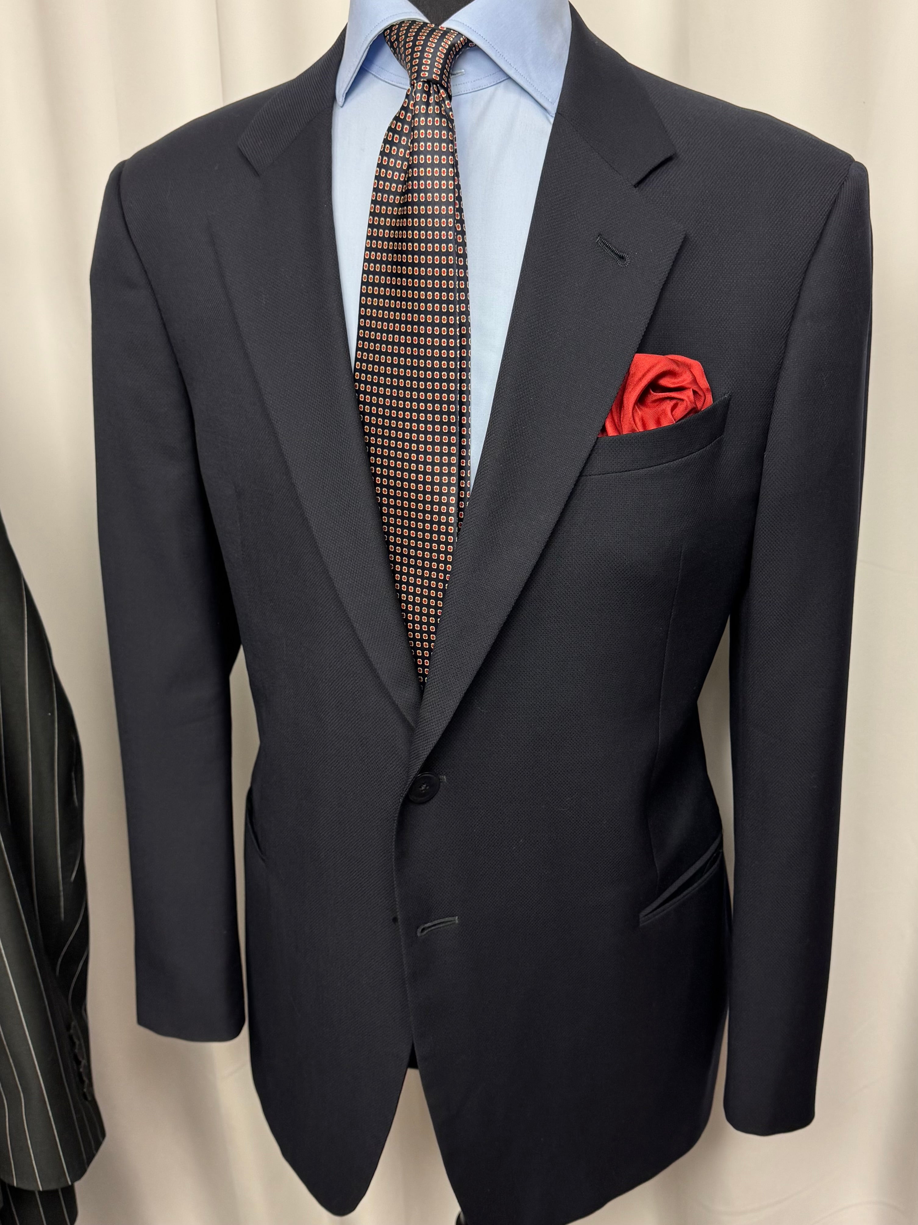 Armani Collezioni Navy Textured Sport Coat – Made in Italy (44R)