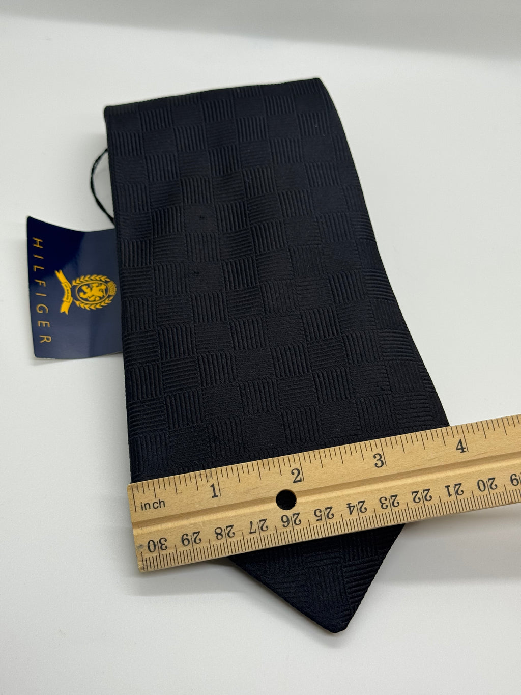 NWT Tommy Hilfiger Black Textured Checkerboard Tie