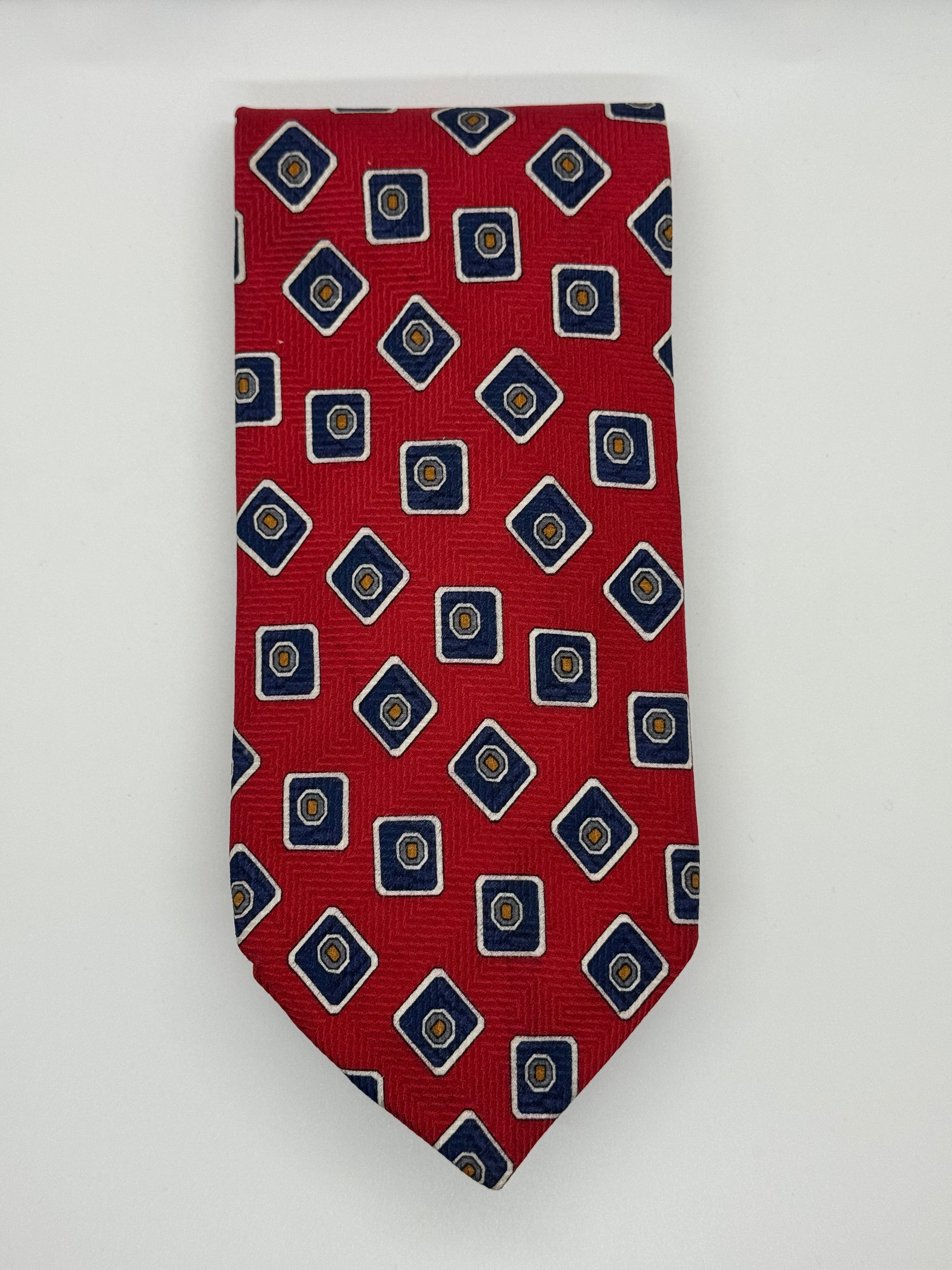 Brixton Ltd. Red Geometric Medallion Tie