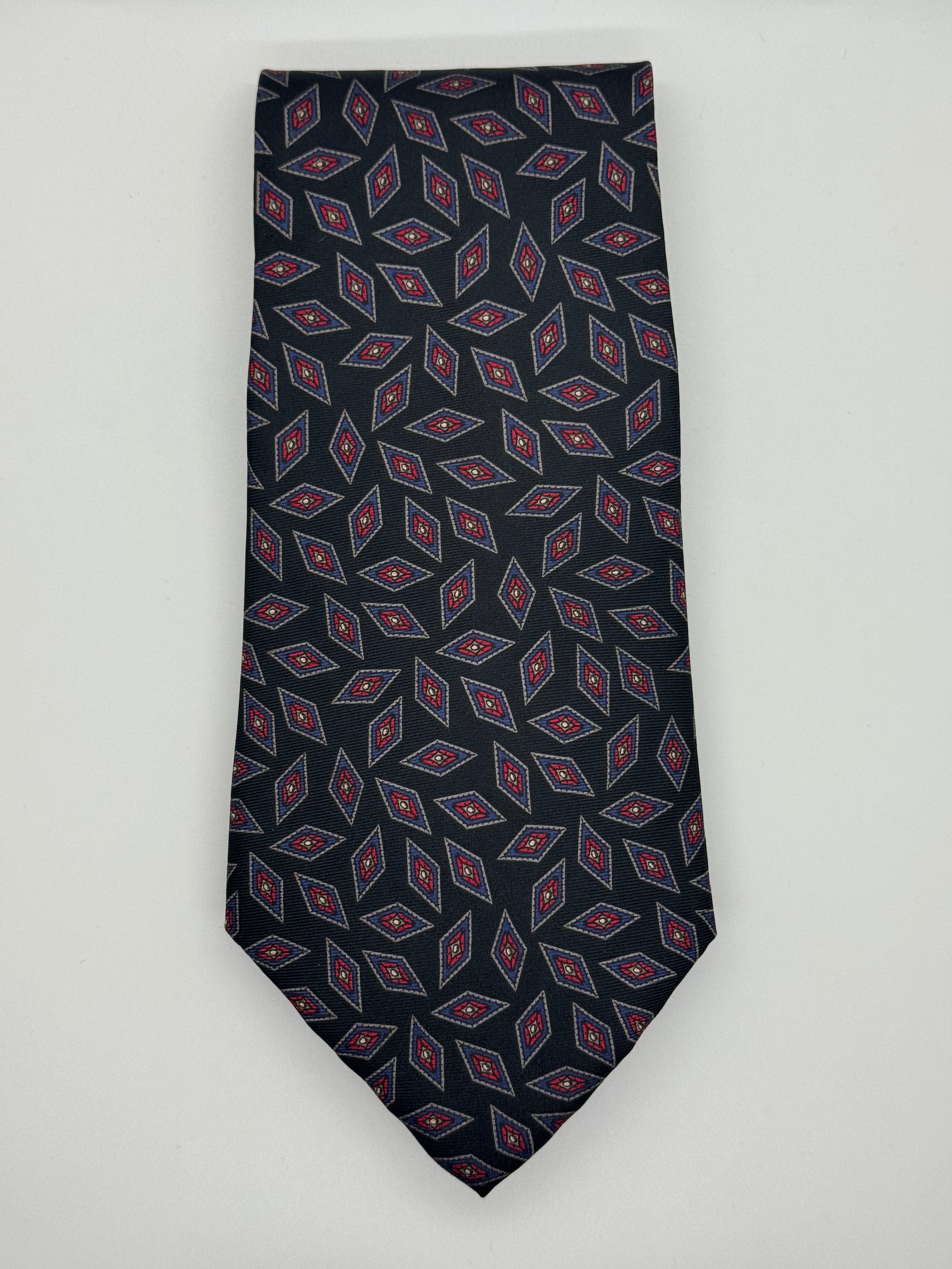 Royal Club Black Diamond Medallion Silk Tie