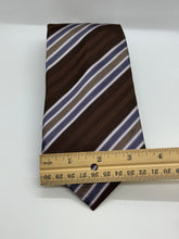 Load image into Gallery viewer, Giorgio Armani – Brown &amp; Lavender Stripe Silk Tie
