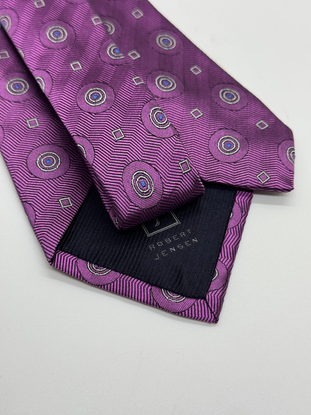 Robert Jensen Purple Geometric Medallion Tie