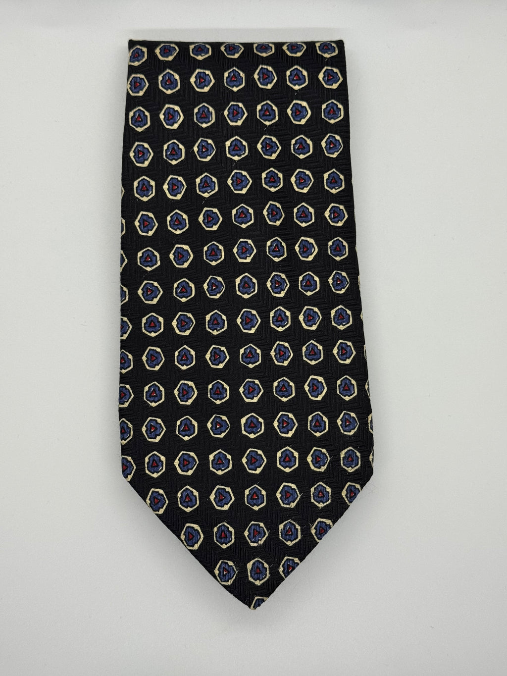 Polo Ralph Lauren Black Geometric Medallion Silk Tie