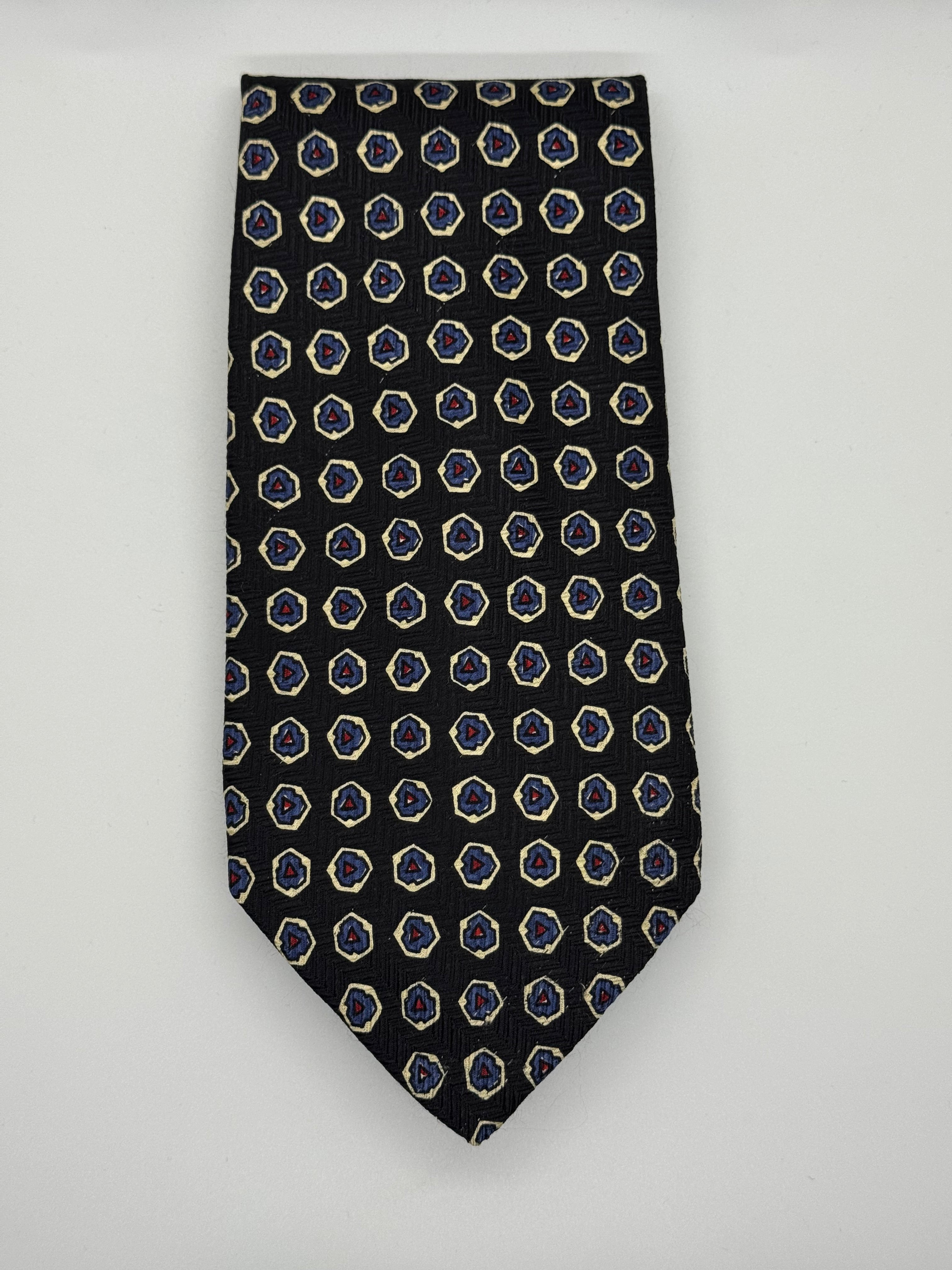 Polo Ralph Lauren Black Geometric Medallion Silk Tie
