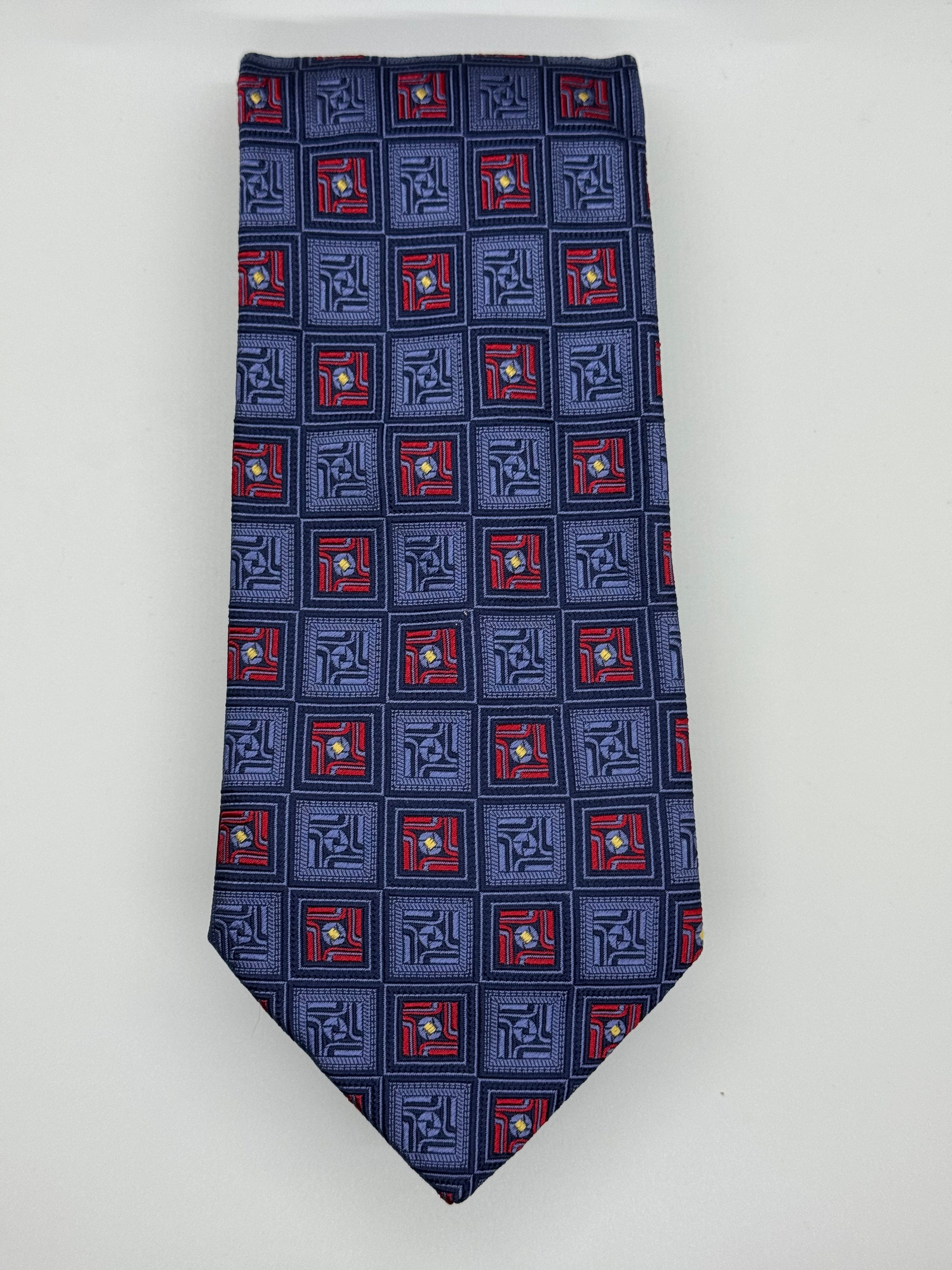 John W. Nordstrom Vintage Blue Geometric Silk Tie