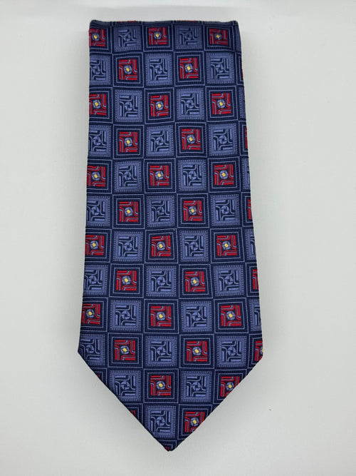 John W. Nordstrom Vintage Blue Geometric Silk Tie