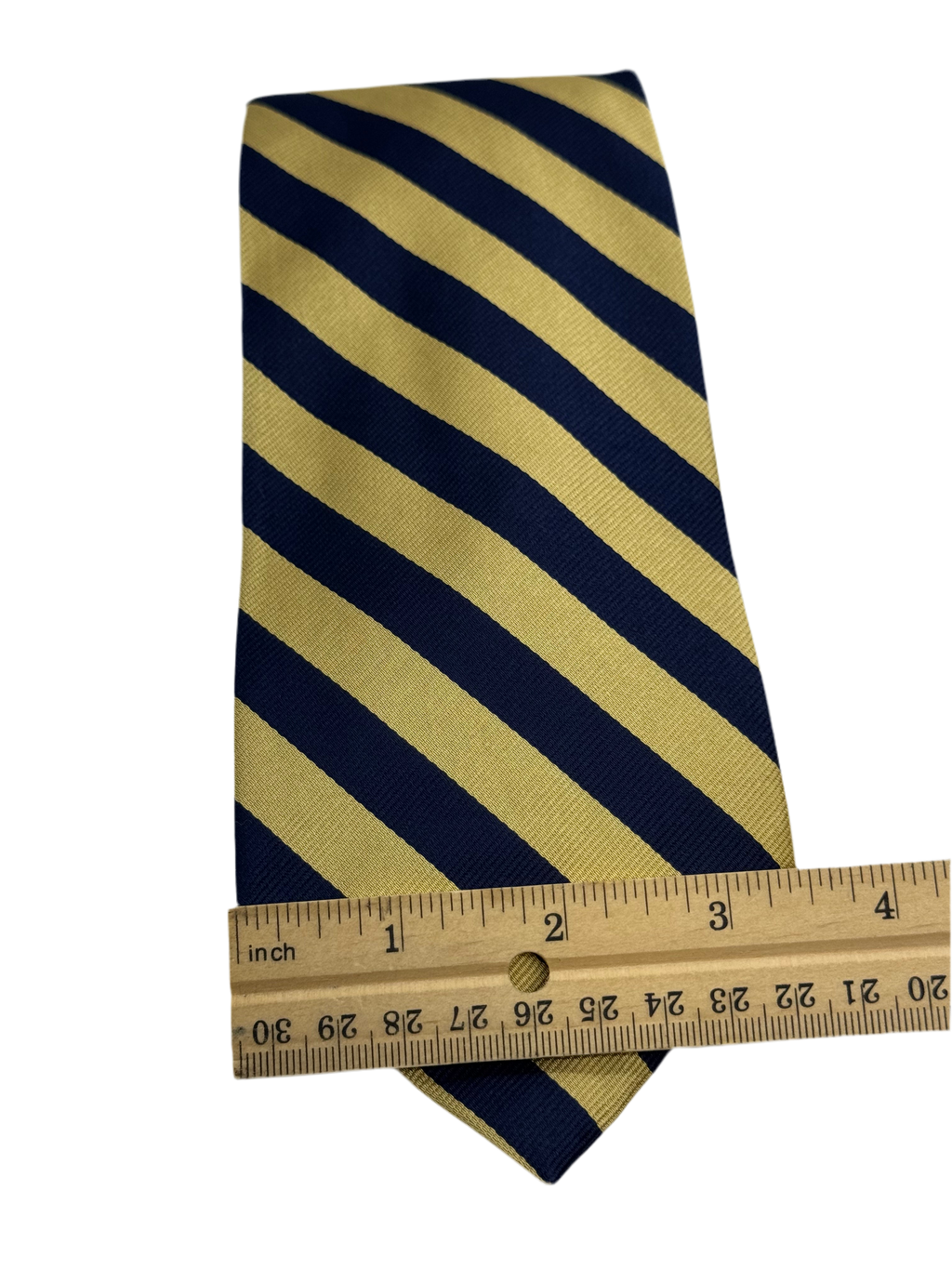 Brooks Brothers “346” Gold & Navy Striped Silk Tie