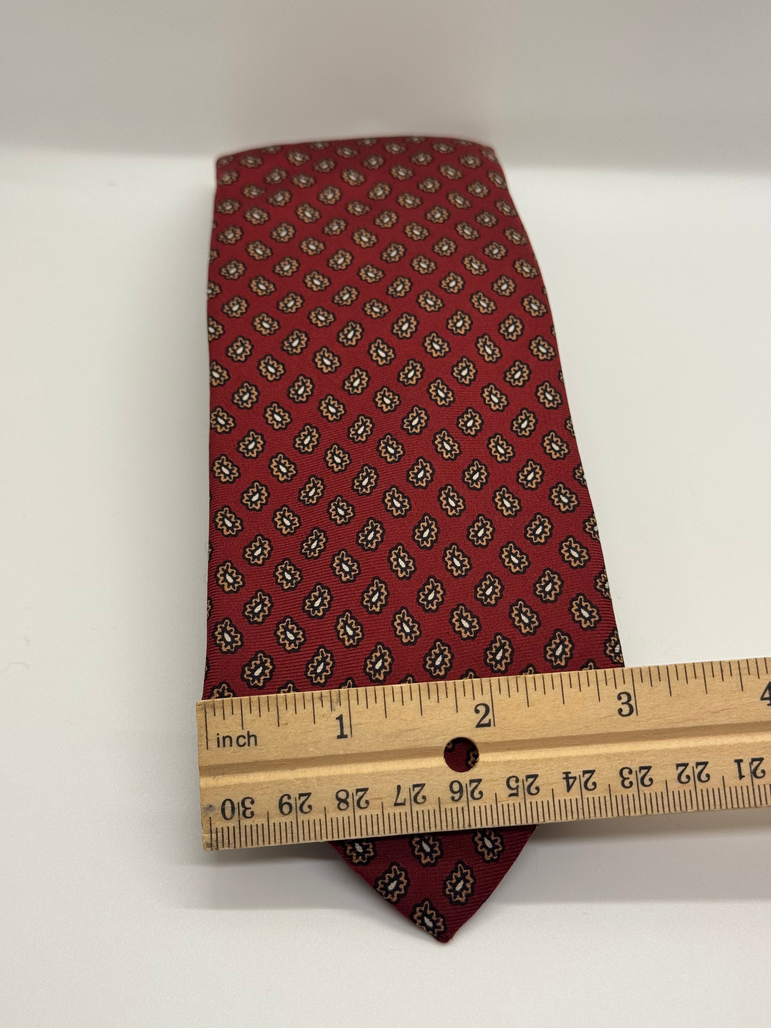 Ferrell Reed for Nordstrom Burgundy Paisley Medallion Silk Tie