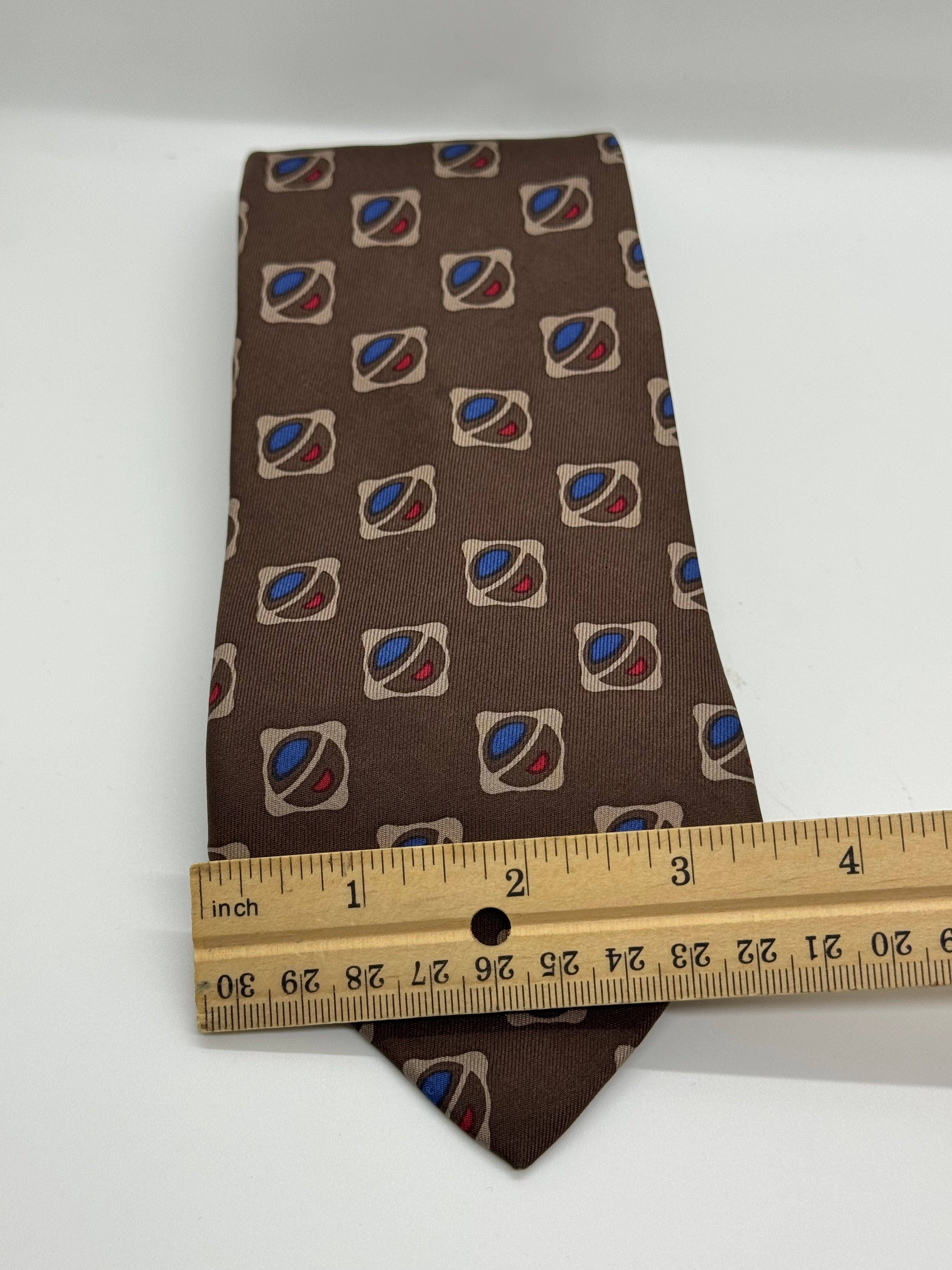 Givenchy Monsieur Brown Geometric Silk Tie