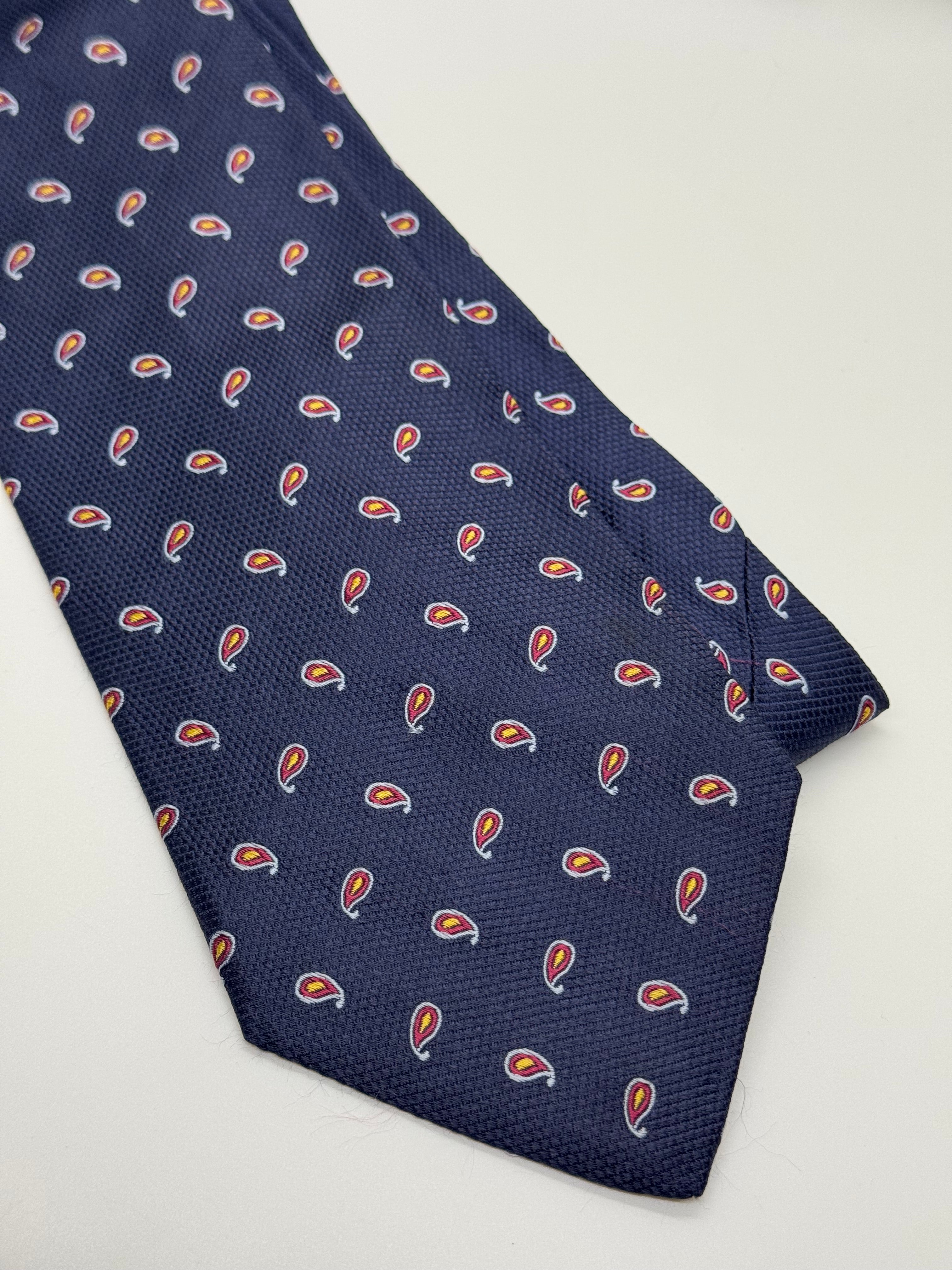 Hickey Freeman Navy Micro Paisley Tie