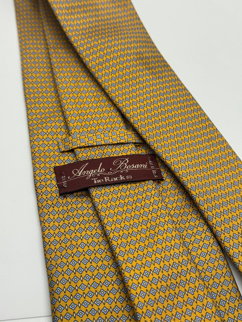 Angelo Bosani Gold Geometric Silk Tie – Made in Italy