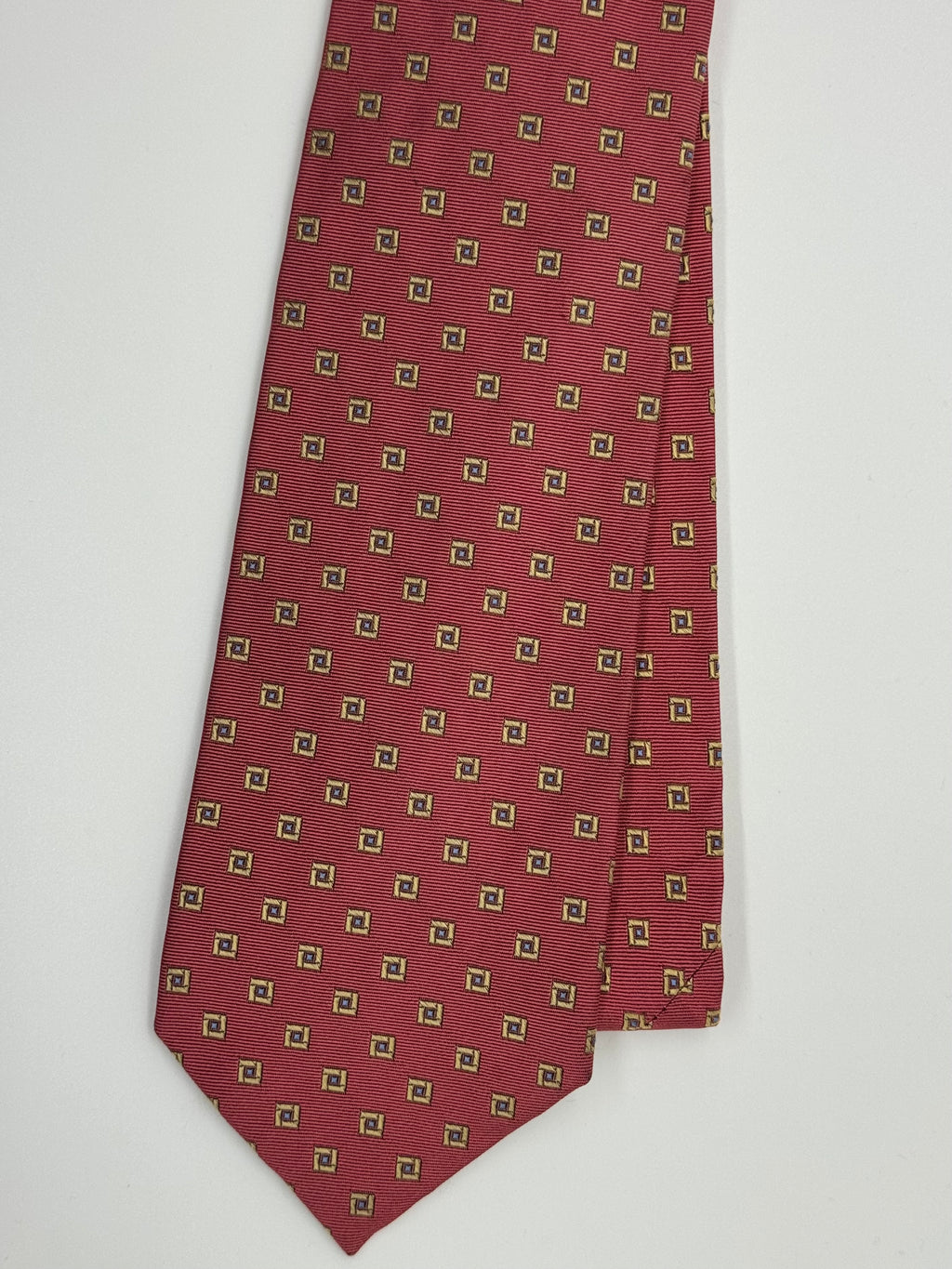 Lands’ End Pink Geometric Silk Tie