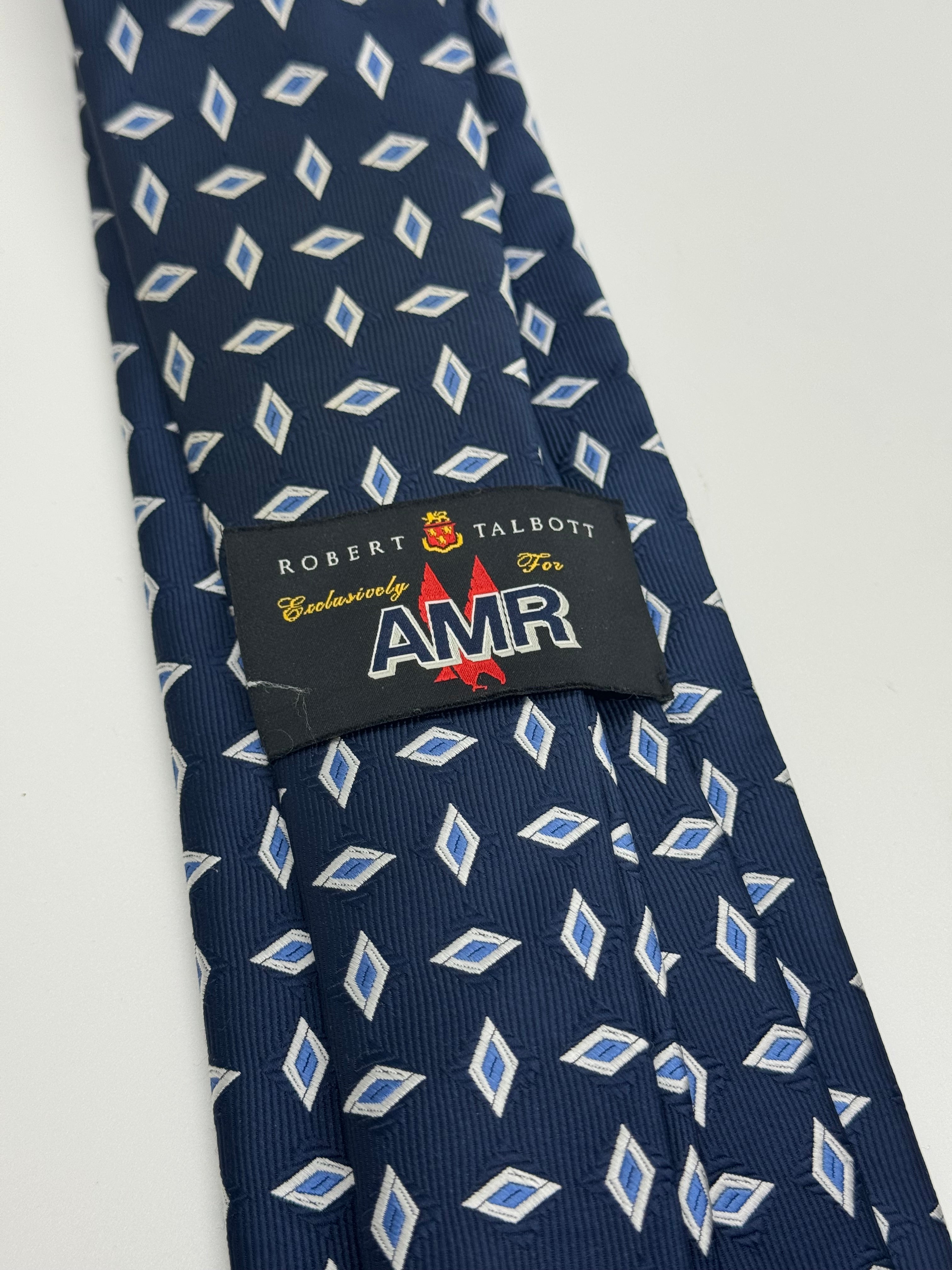 Robert Talbott for AMR Navy Geometric Silk Tie