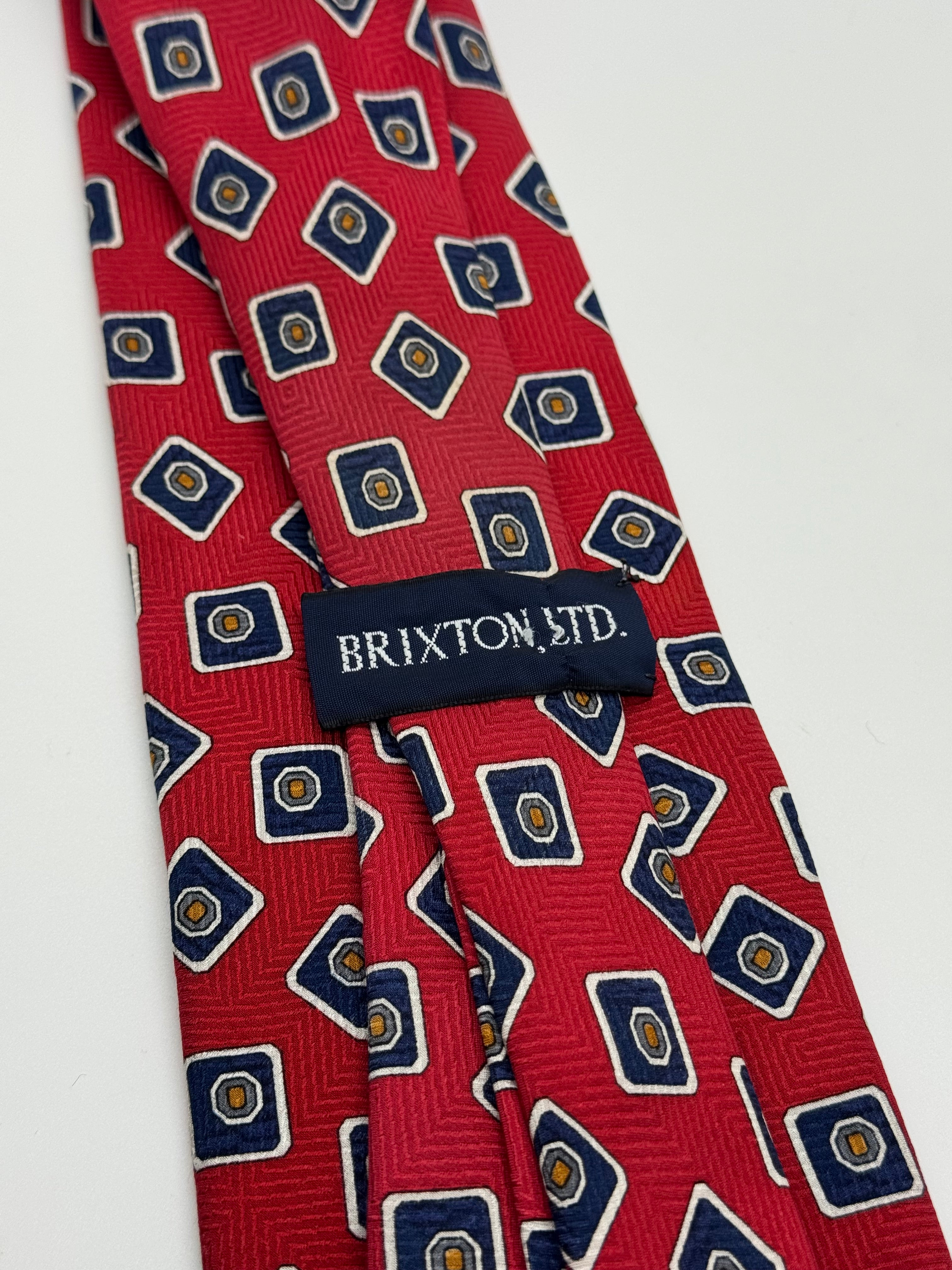 Brixton Ltd. Red Geometric Medallion Tie