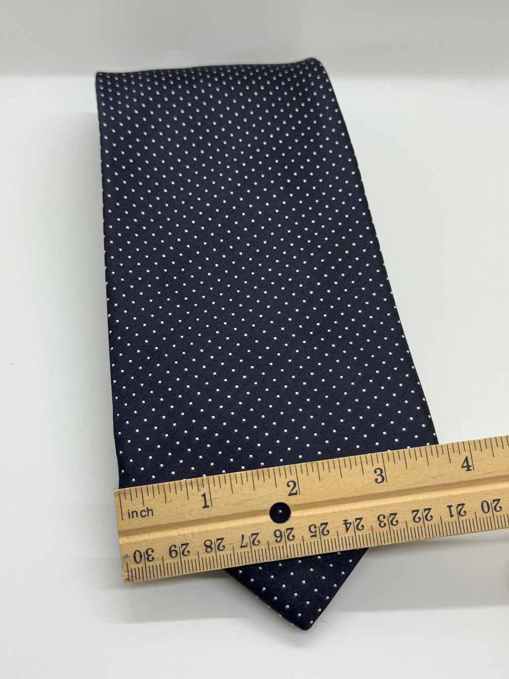 Giorgio Armani Navy Blue & White Micro Dot Tie