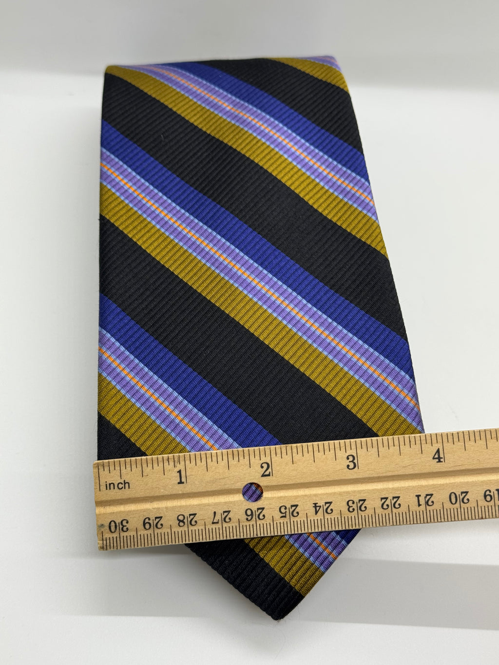 Robert Talbott Navy & Gold Regal Stripe Silk Tie