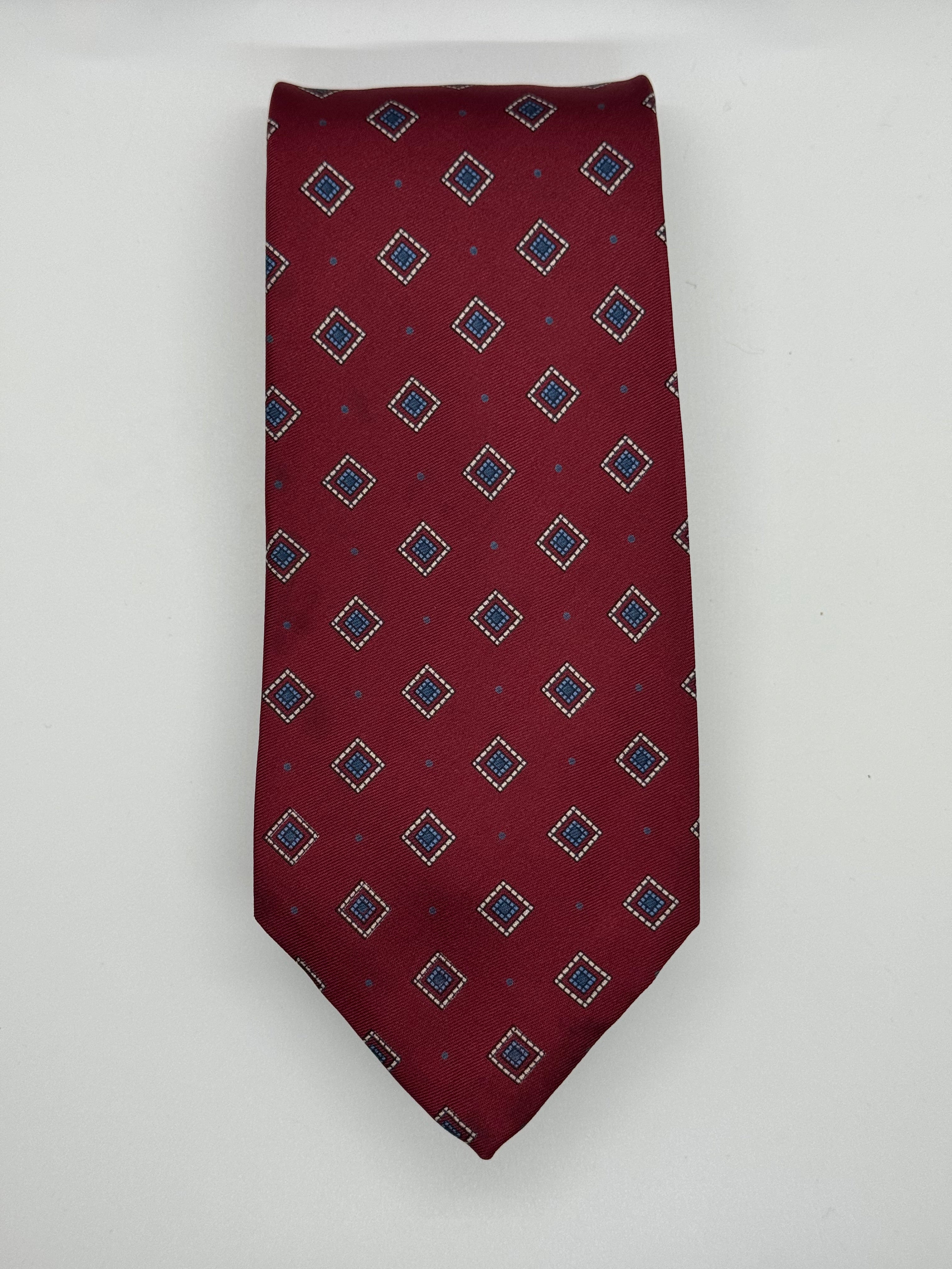 Brooks Brothers Makers Burgundy Neat Medallion Silk Tie