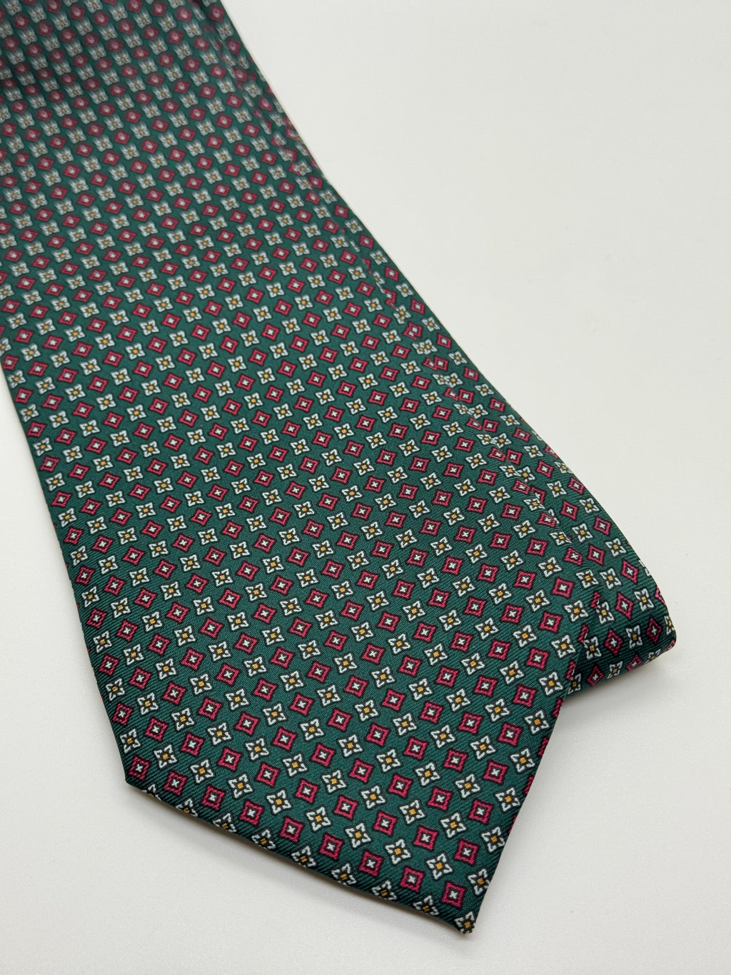 Club Fellow Vintage Green Geometric Silk Tie