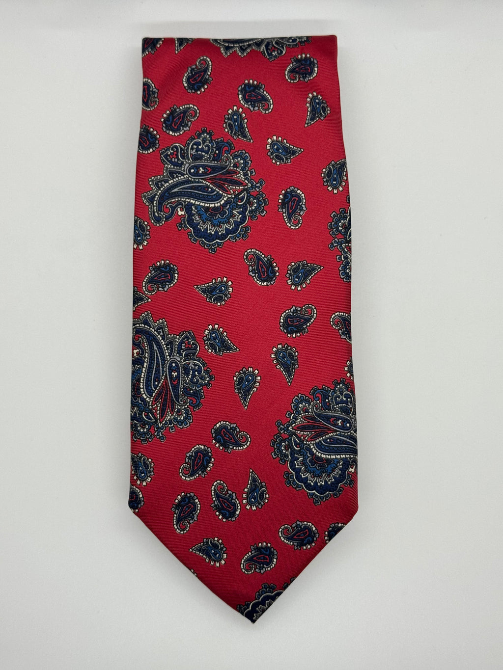 Italian Silk Crimson Paisley Vintage Tie
