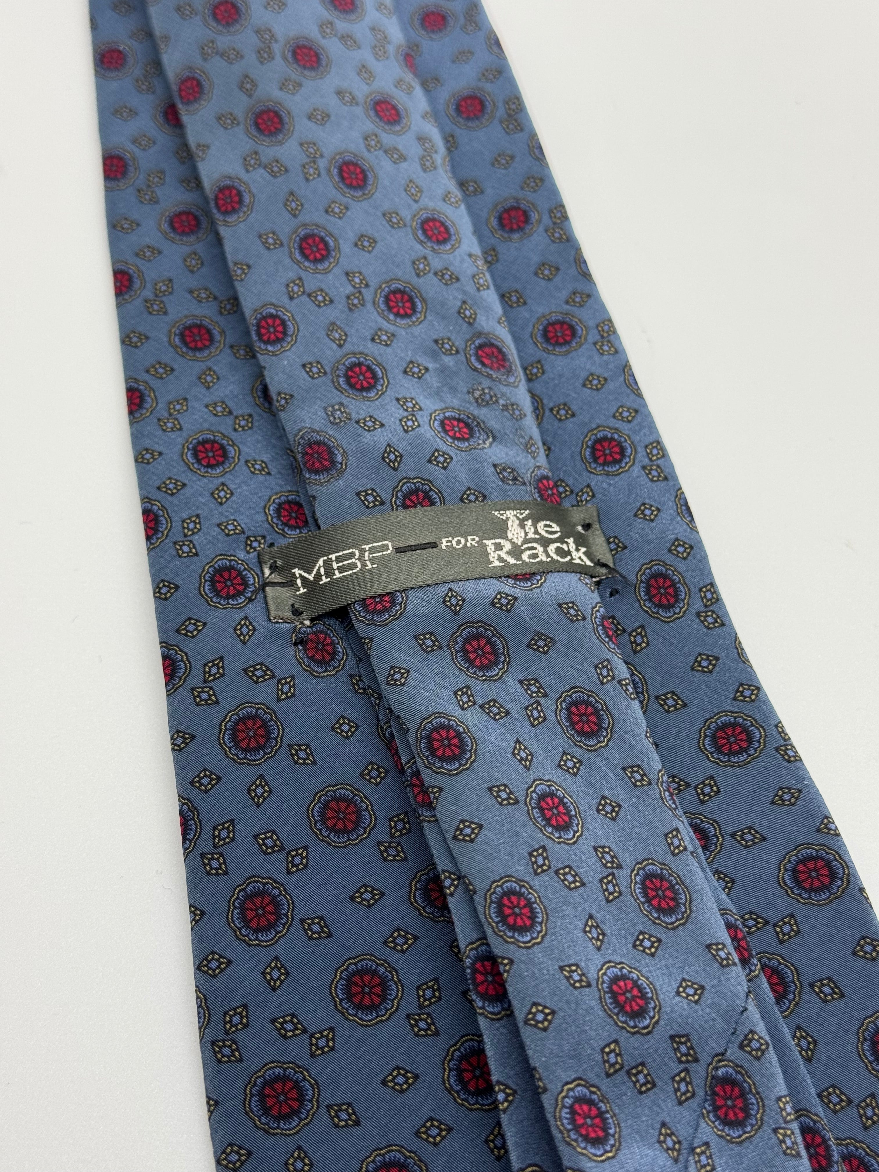 Vintage Blue Medallion Silk Tie – MBP for Rack