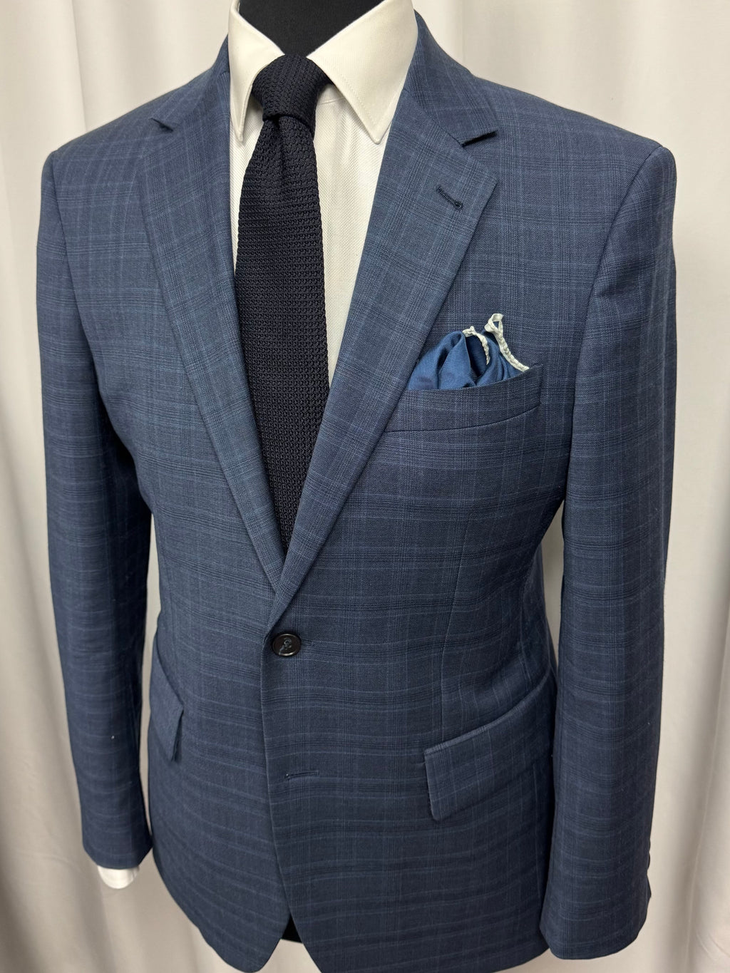 Jos. A. Bank 1905 Blue Windowpane Sport Coat – 40S