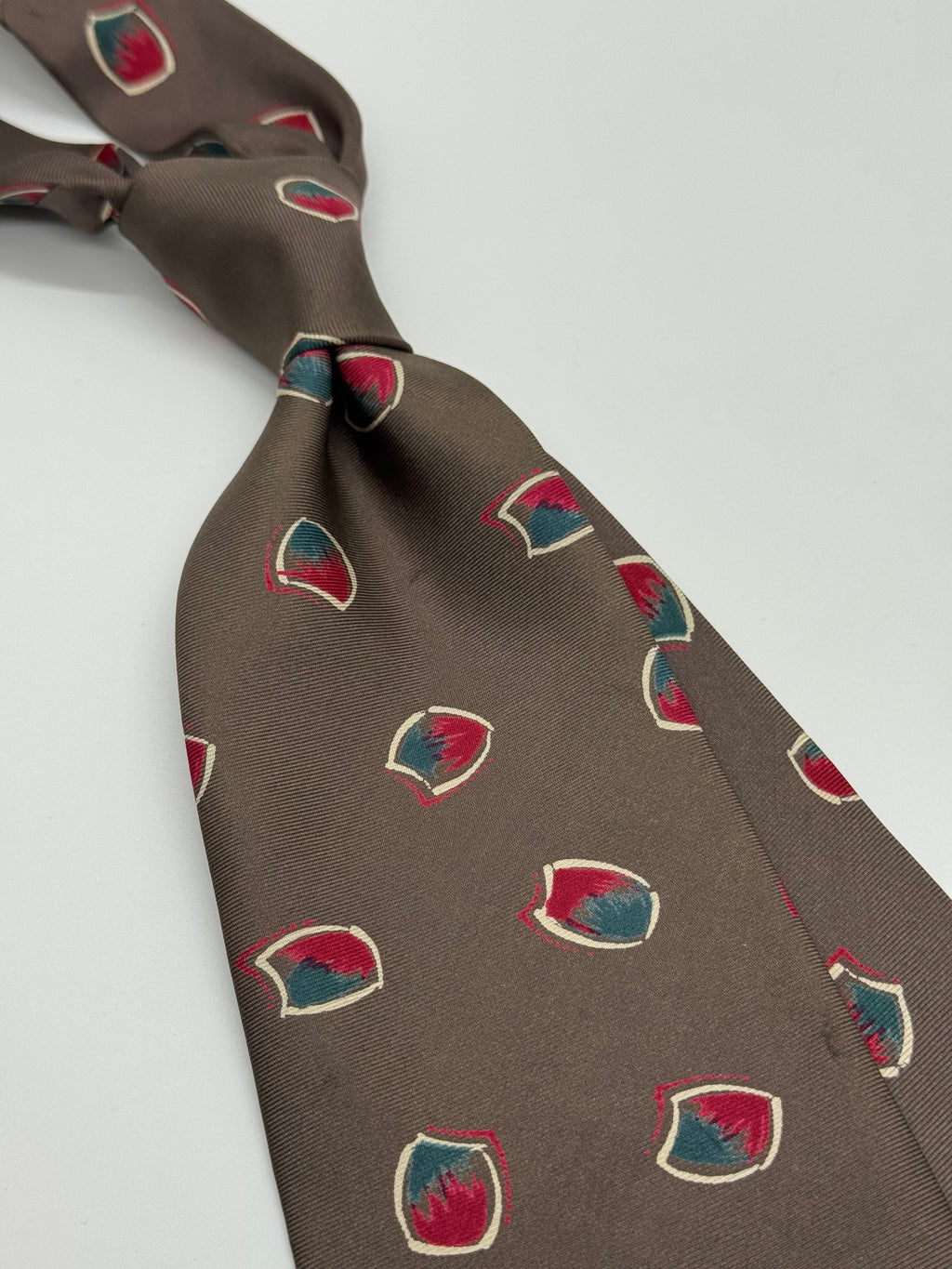 Adolfo Brown Abstract Medallion Tie