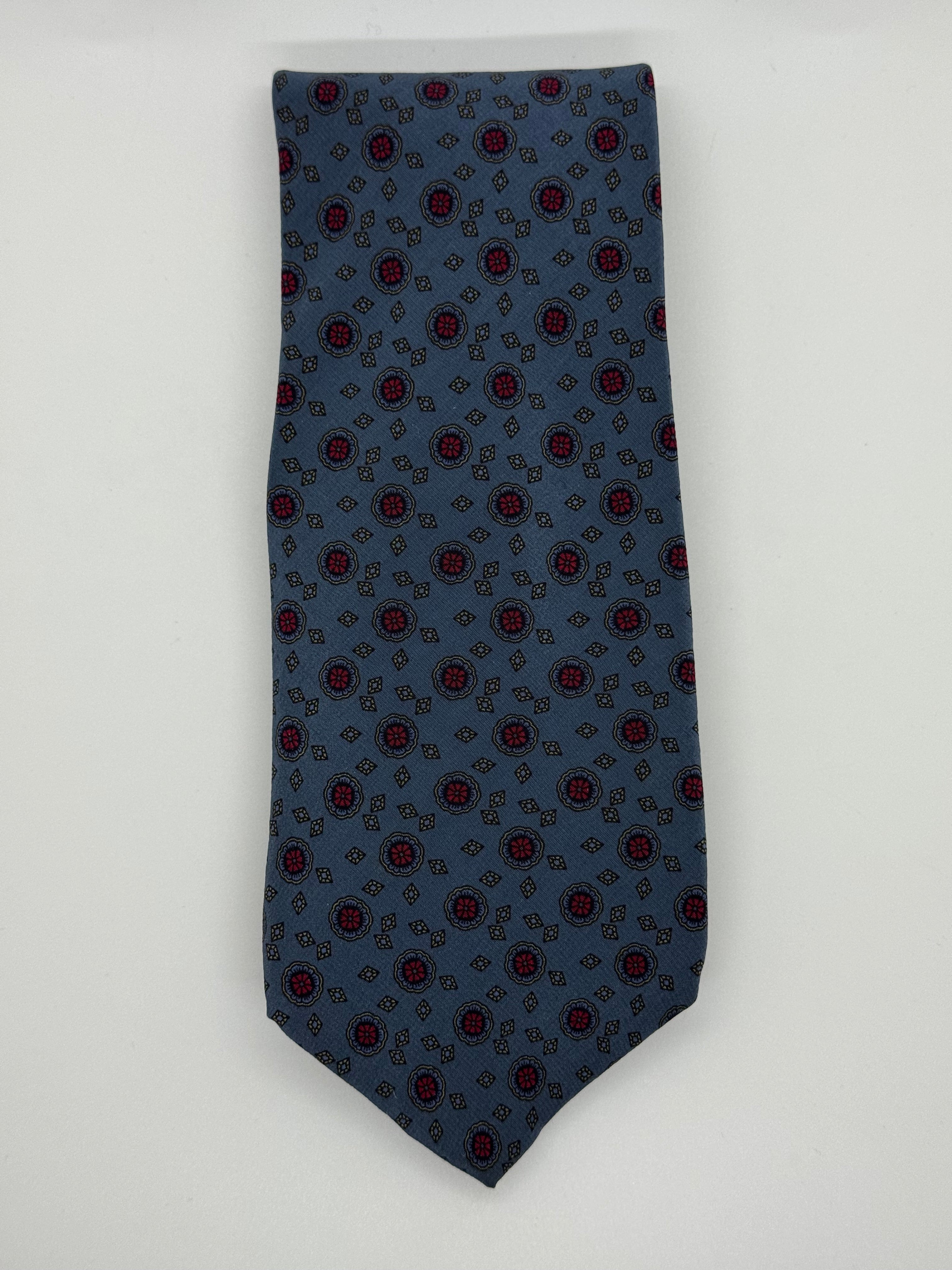 Vintage Blue Medallion Silk Tie – MBP for Rack