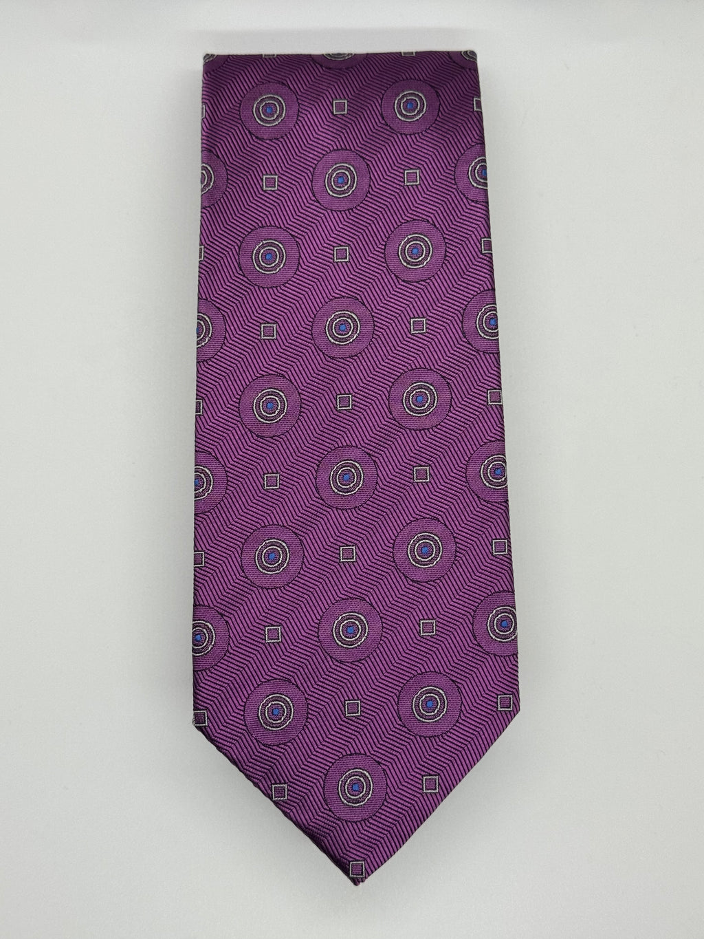 Robert Jensen Purple Geometric Medallion Tie