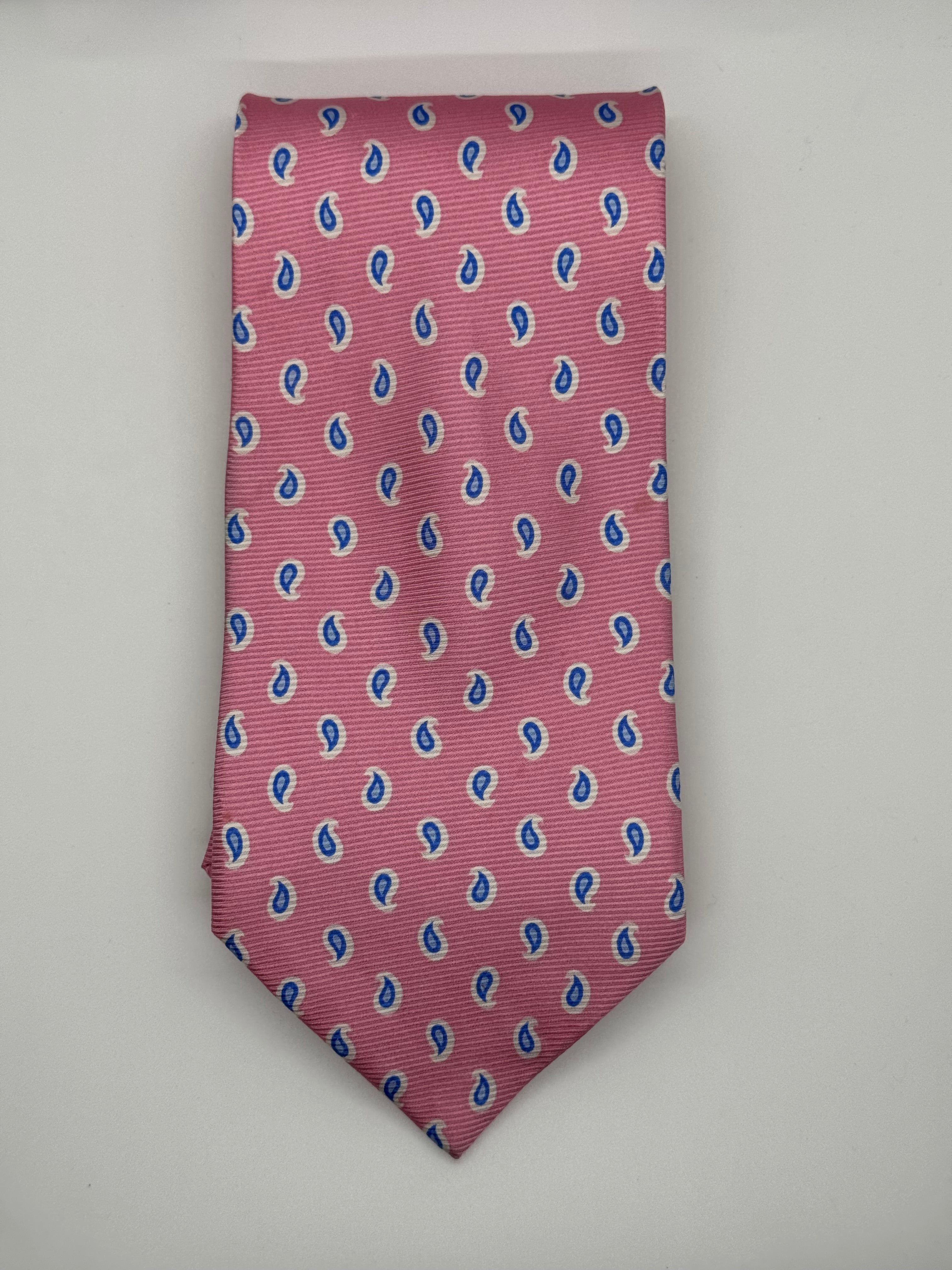 Jos. A. Bank Pink & Blue Paisley Silk Necktie