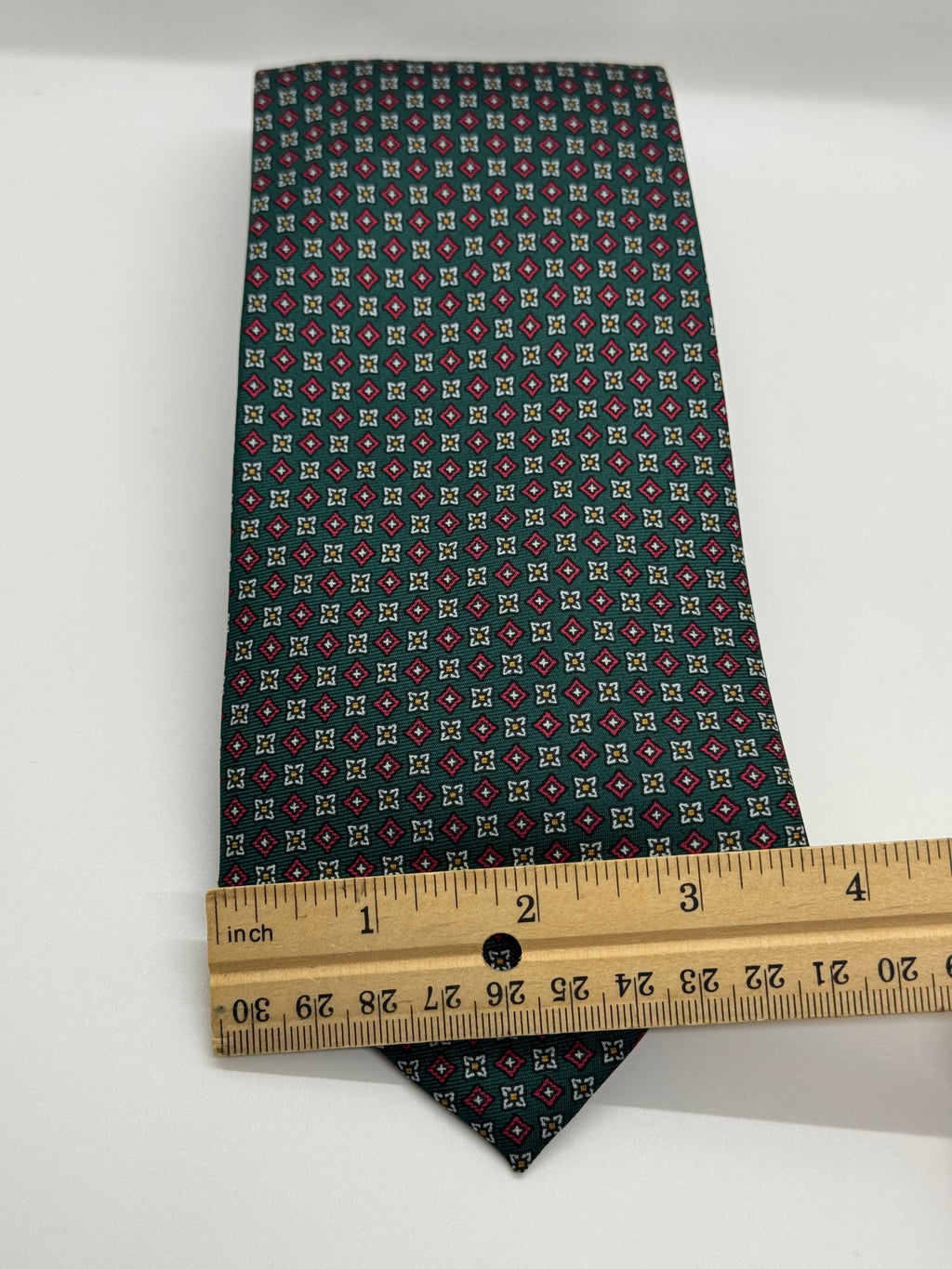 Club Fellow Vintage Green Geometric Silk Tie