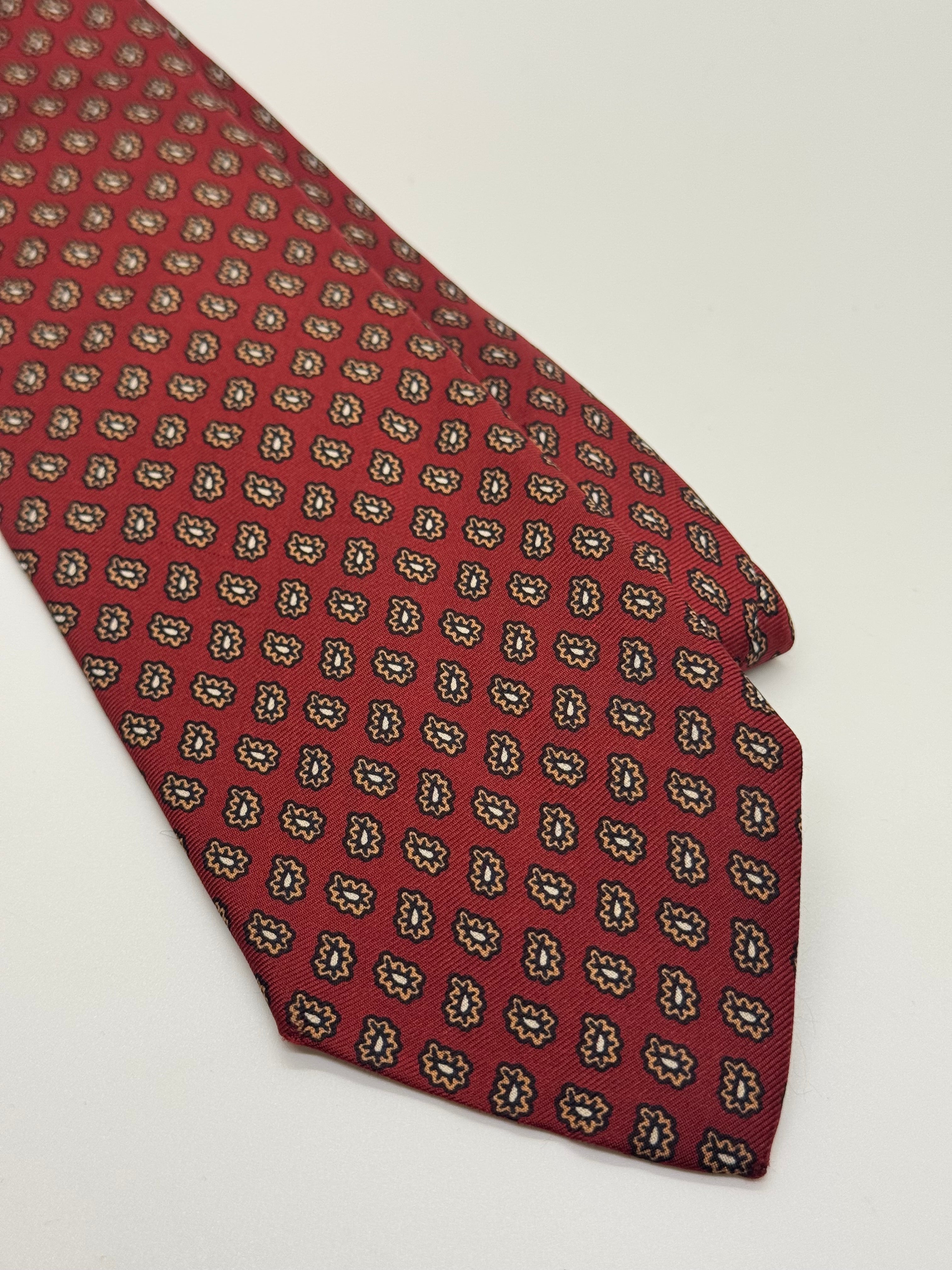 Ferrell Reed for Nordstrom Burgundy Paisley Medallion Silk Tie