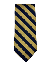Load image into Gallery viewer, Brooks Brothers “346” Gold &amp; Navy Striped Silk Tie

