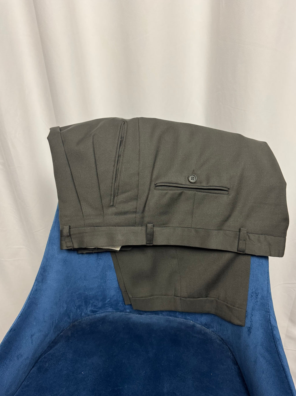 Vintage Yves Saint Laurent Olive Green Double-Breasted Suit 44R