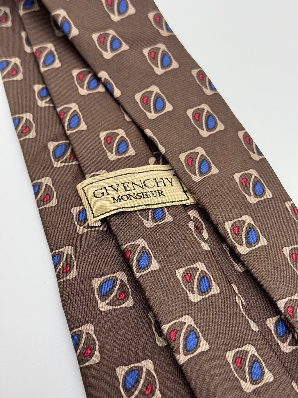 Givenchy Monsieur Brown Geometric Silk Tie