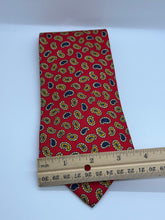 Load image into Gallery viewer, Brooks Brothers Makers Silk Tie – Red with Gold &amp; Navy Paisleys
