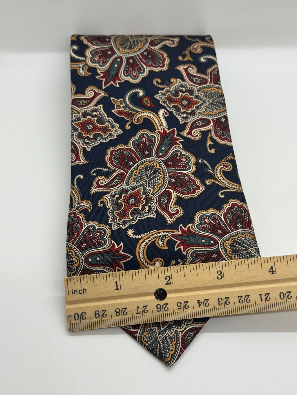 Pierre Balmain Paris Navy Paisley Floral Silk Tie