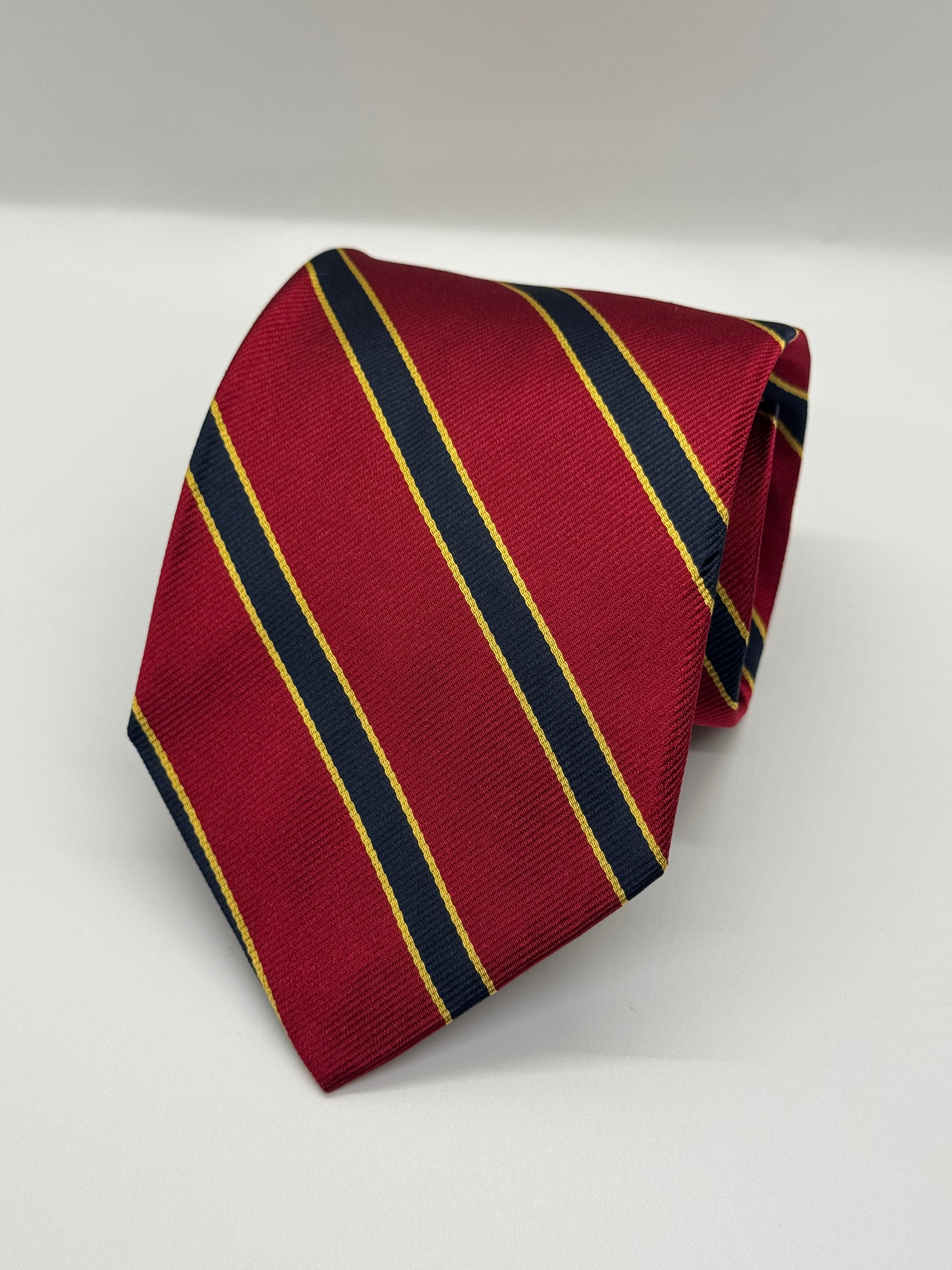 Brooks Brothers 346 Red & Navy Regimental Stripe Silk Tie – Classic Width