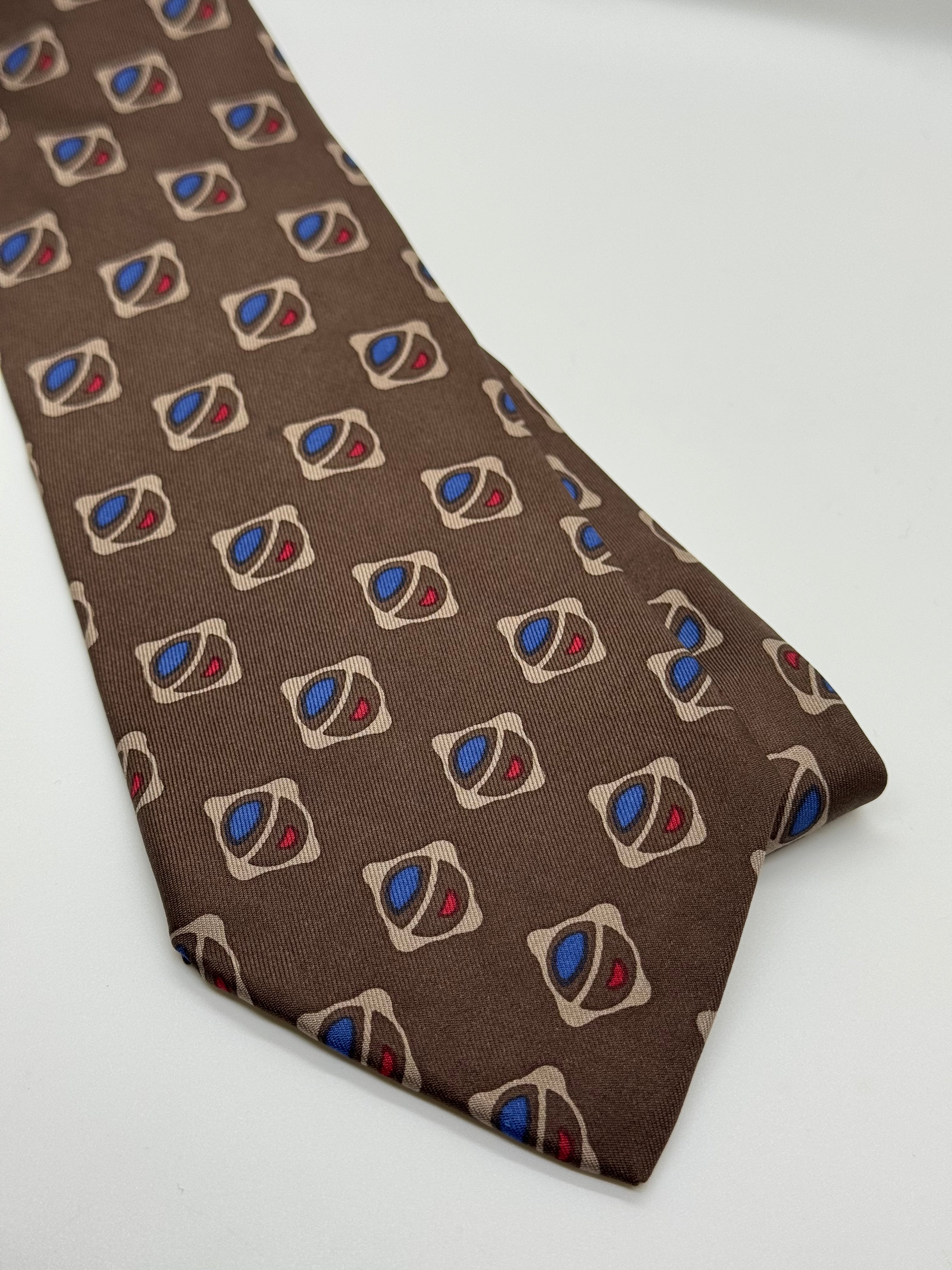 Givenchy Monsieur Brown Geometric Silk Tie