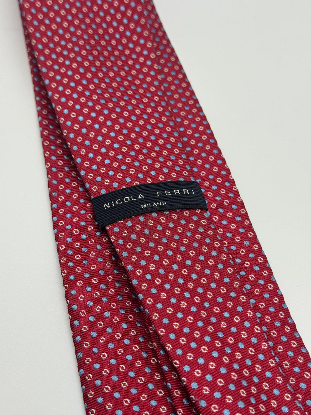 Nicola Ferri Milano Red Micro Dot Silk Tie – Made in Italy
