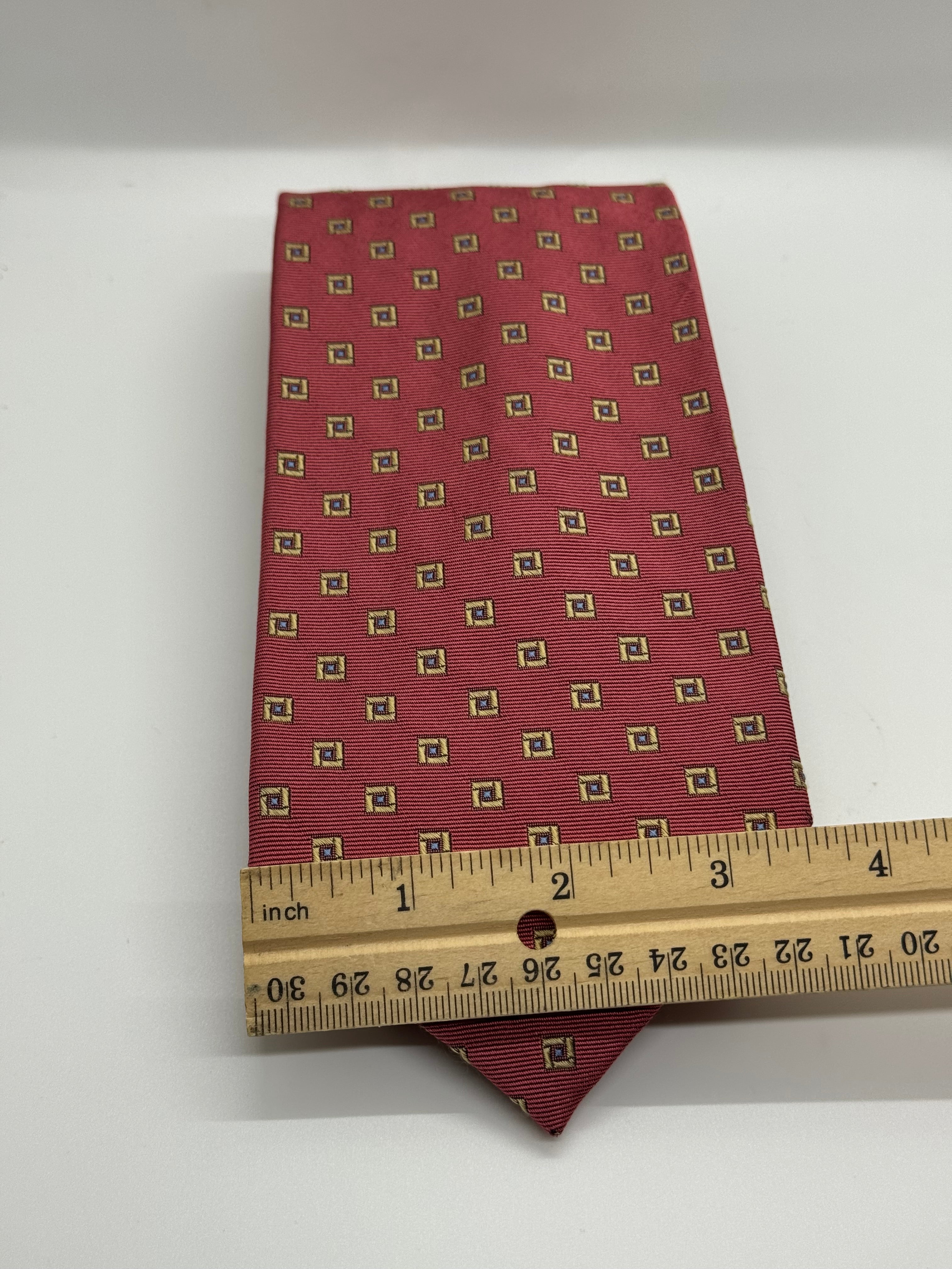 Lands’ End Pink Geometric Silk Tie
