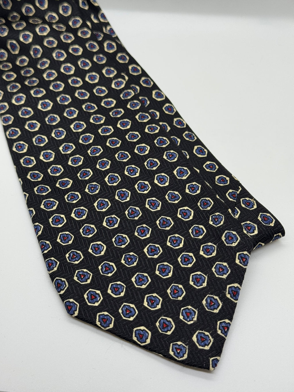 Polo Ralph Lauren Black Geometric Medallion Silk Tie