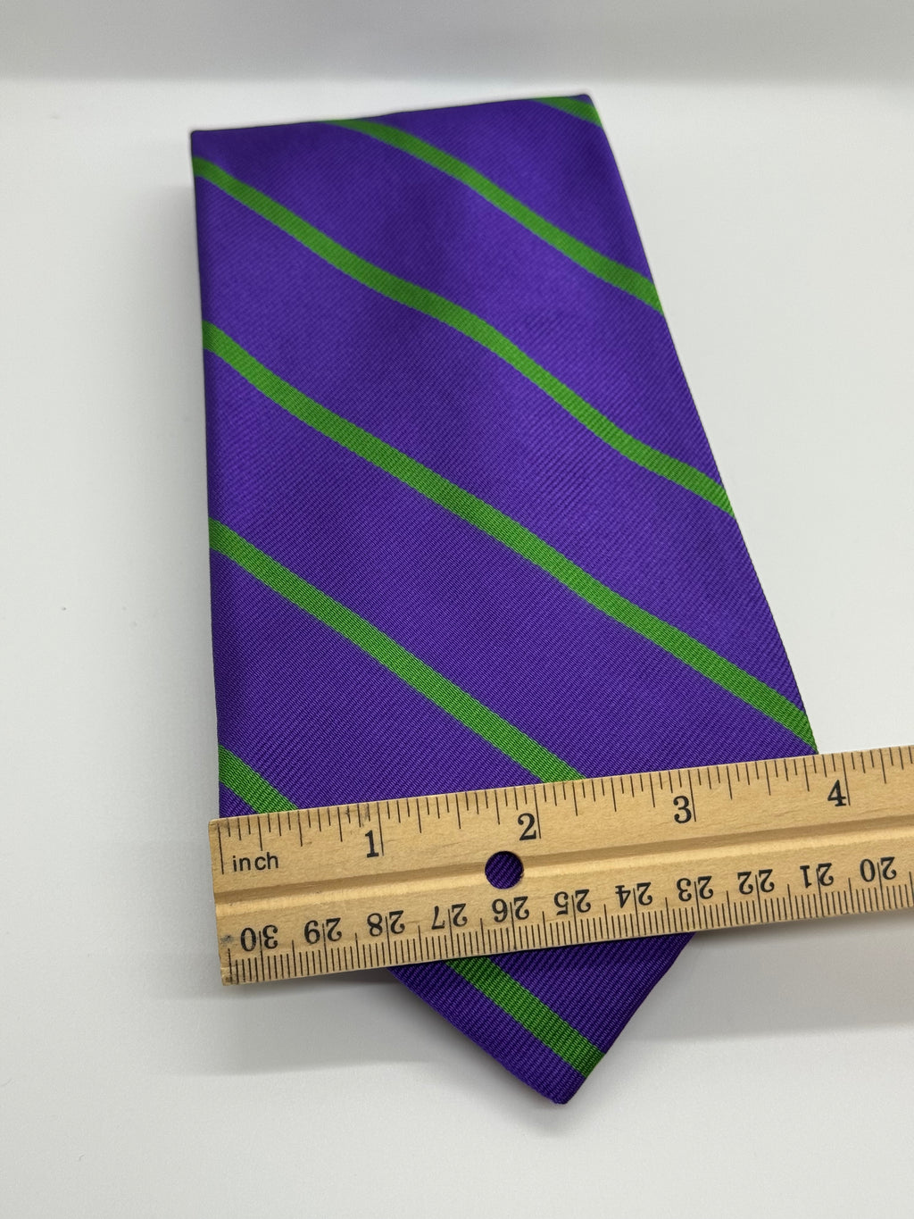 Wayne O. White Purple & Green Striped Tie
